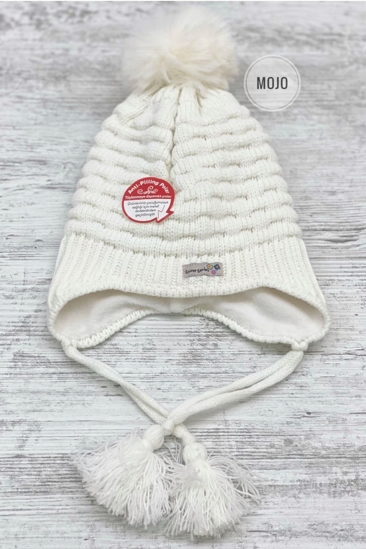 Kitti Kız Çocuk Kulaklıklı Polar Astarlı Bere K22120-04 Krem
