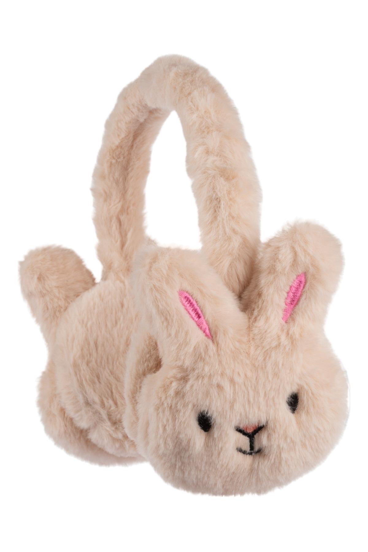 Kitti Unisex Çocuk Hayvan Figürlü Peluş Kulaklık K2310005 Somon