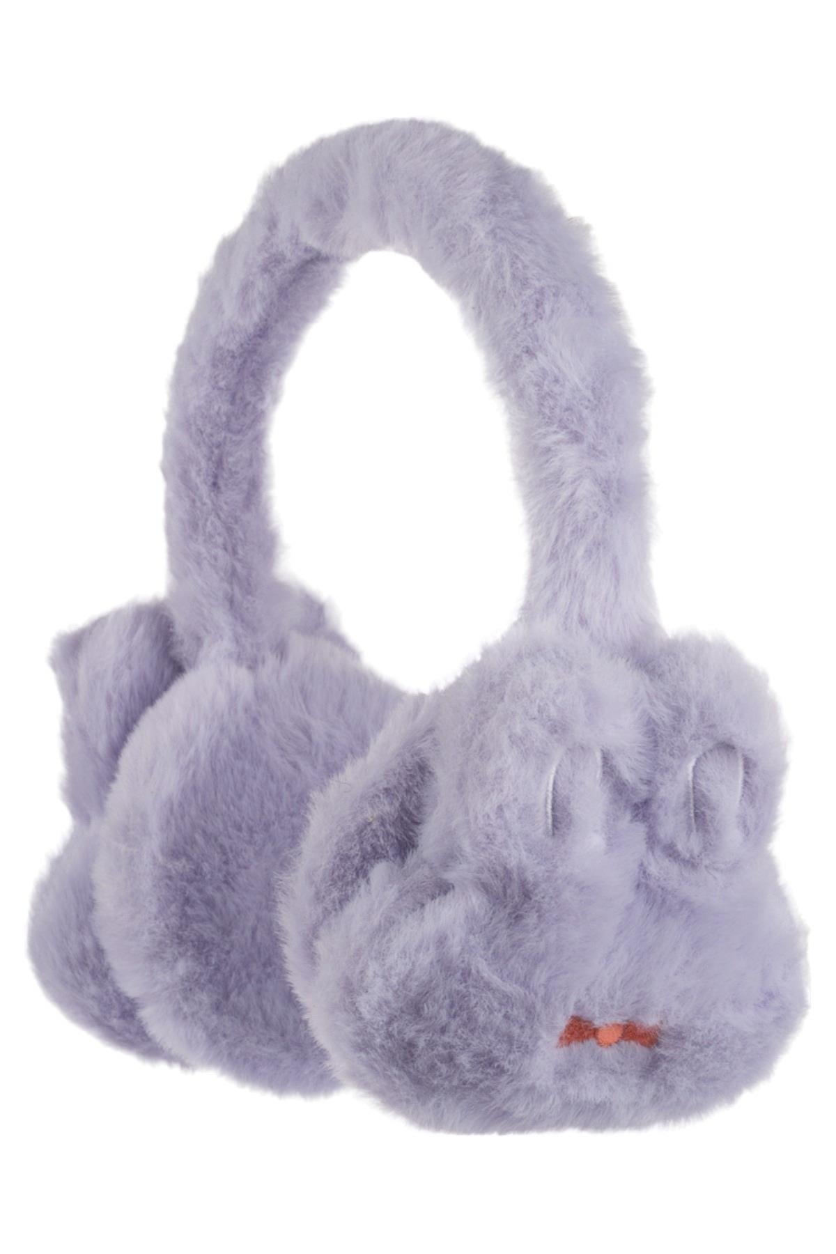 Kitti Unisex Çocuk Hayvan Figürlü Peluş Kulaklık K2310005 Lila