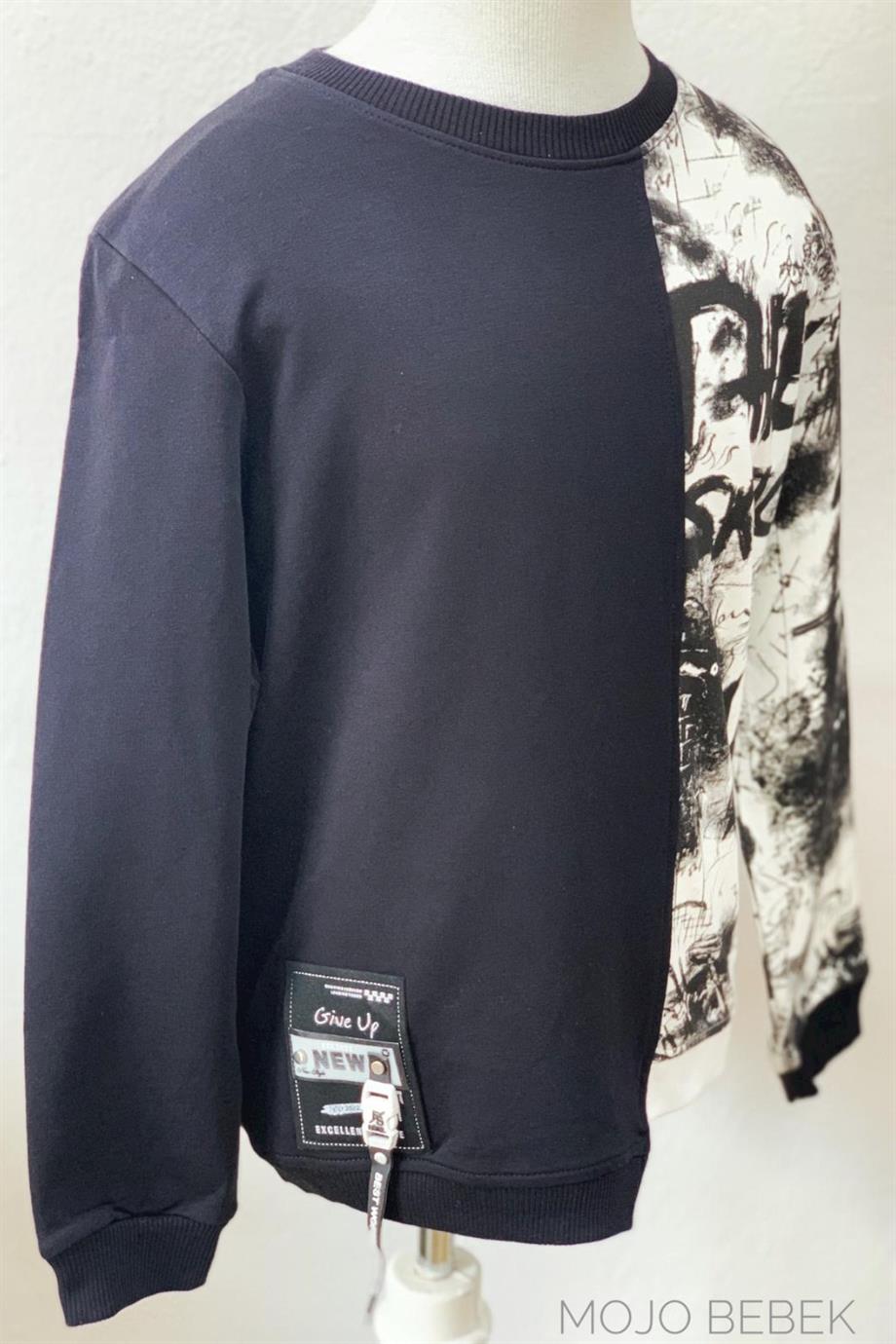 Mackays Erkek Çocuk Yazılı Sweatshirt 3151018 Siyah