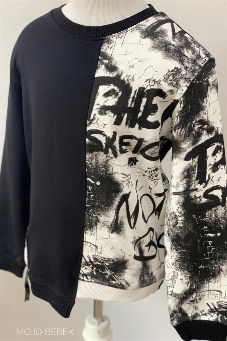 Mackays Erkek Çocuk Yazılı Sweatshirt 3151018 Siyah