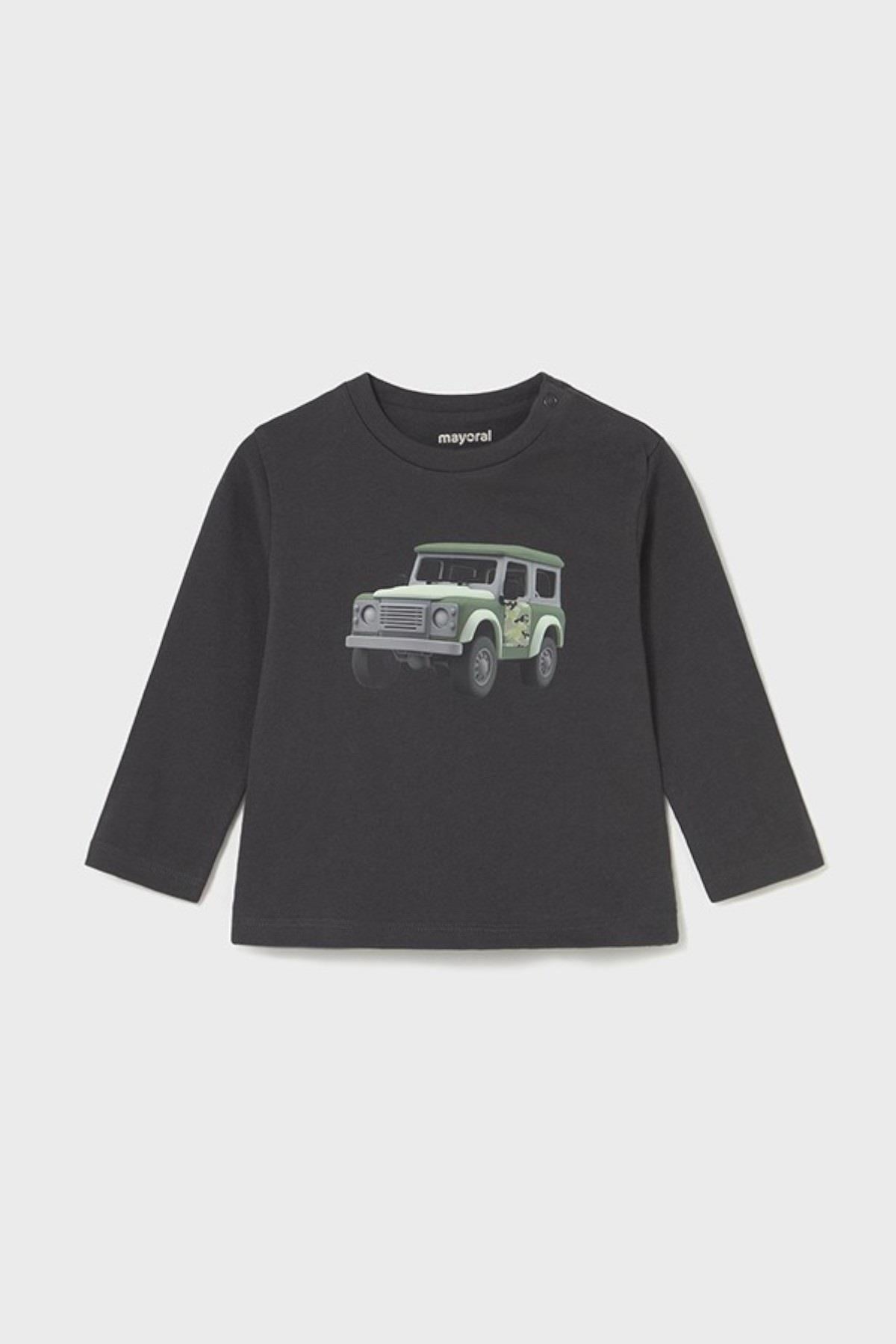 Mayoral Erkek Çocuk 1-4 Yaş Araba Baskılı Uzun Kol T-shirt Antrasit