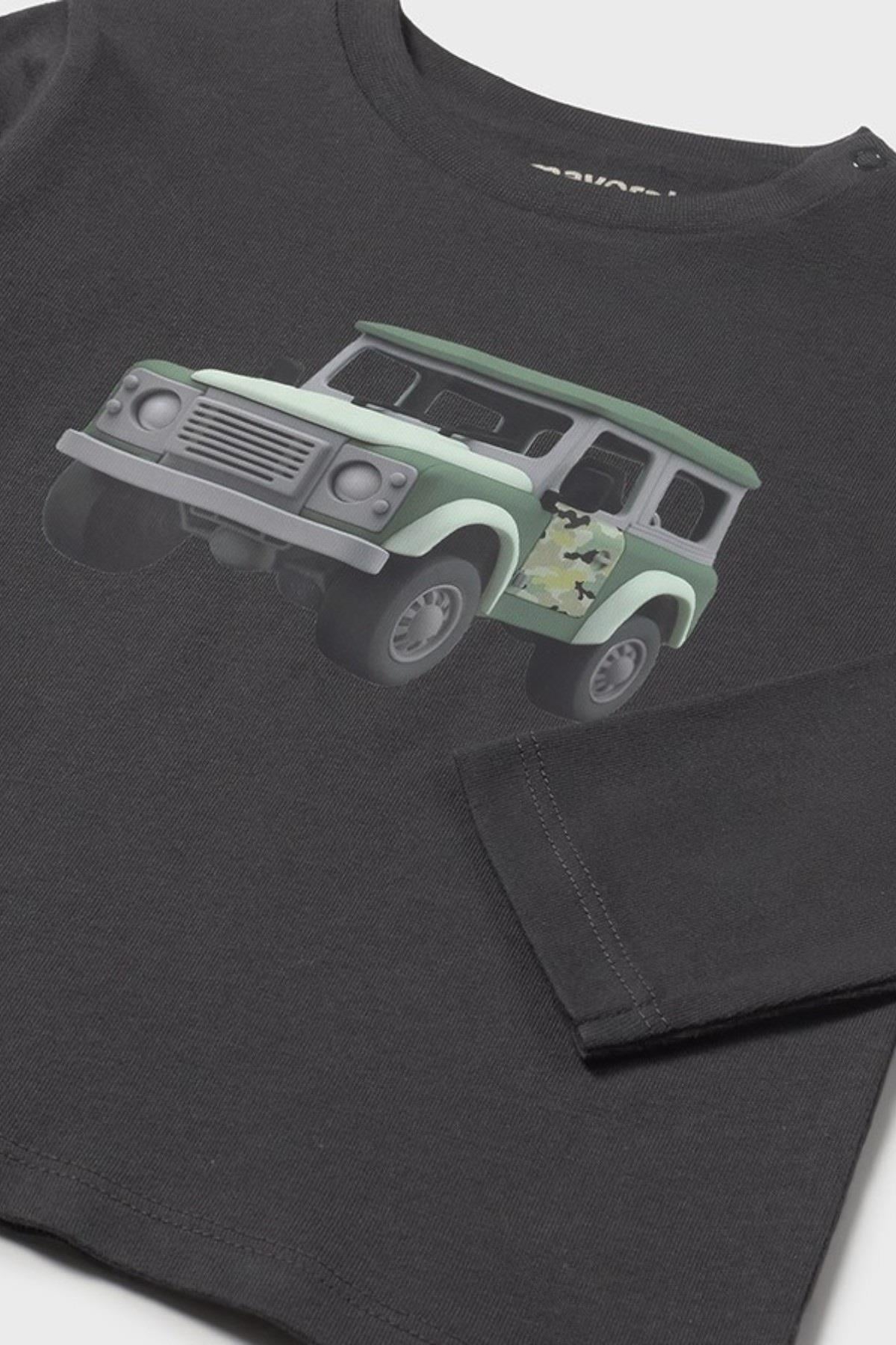 Mayoral Erkek Çocuk 1-4 Yaş Araba Baskılı Uzun Kol T-shirt Antrasit