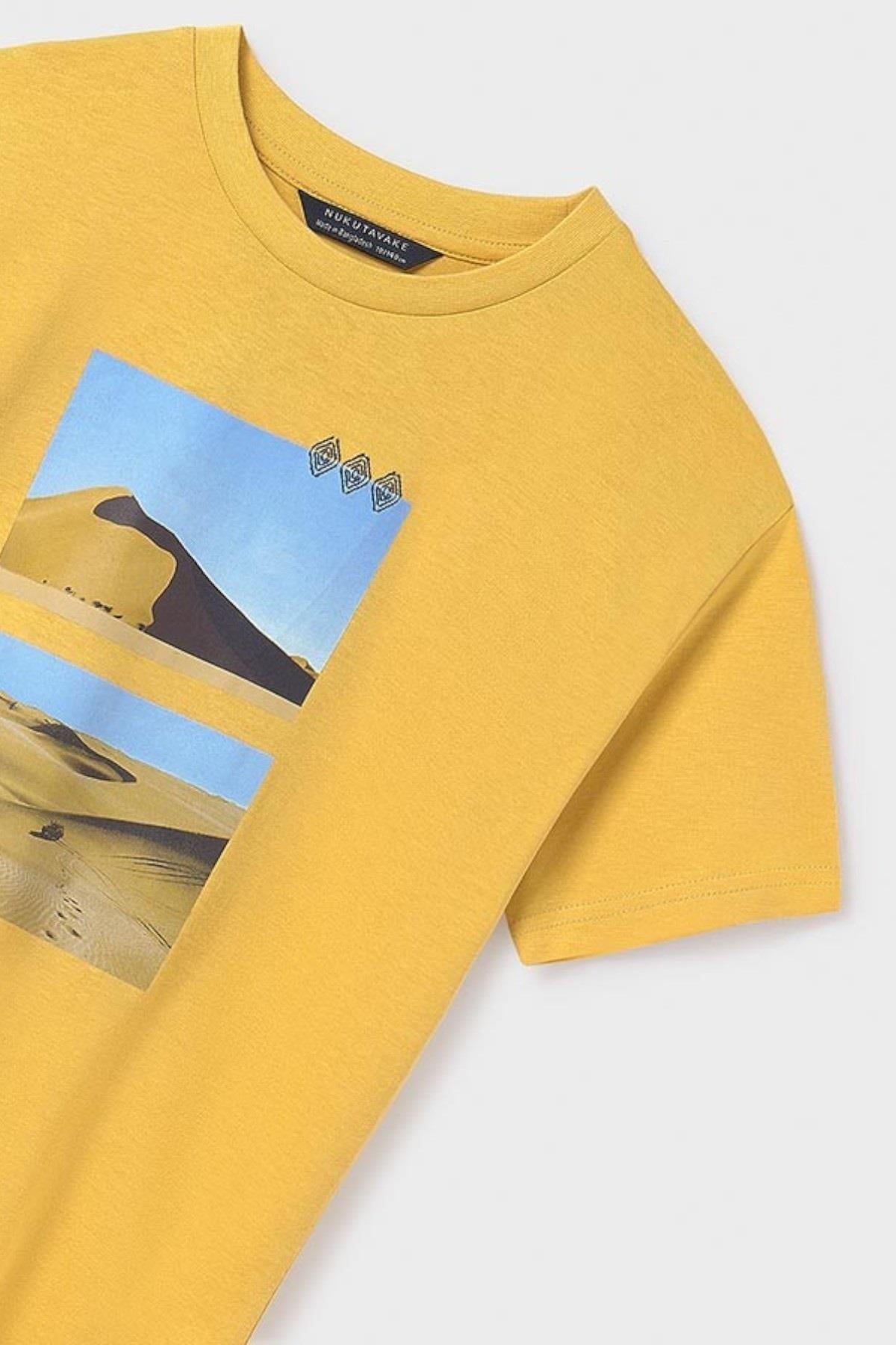 Mayoral Erkek Çocuk 10-16 Yaş Baskılı Kısa Kol T-shirt 6007 Sarı
