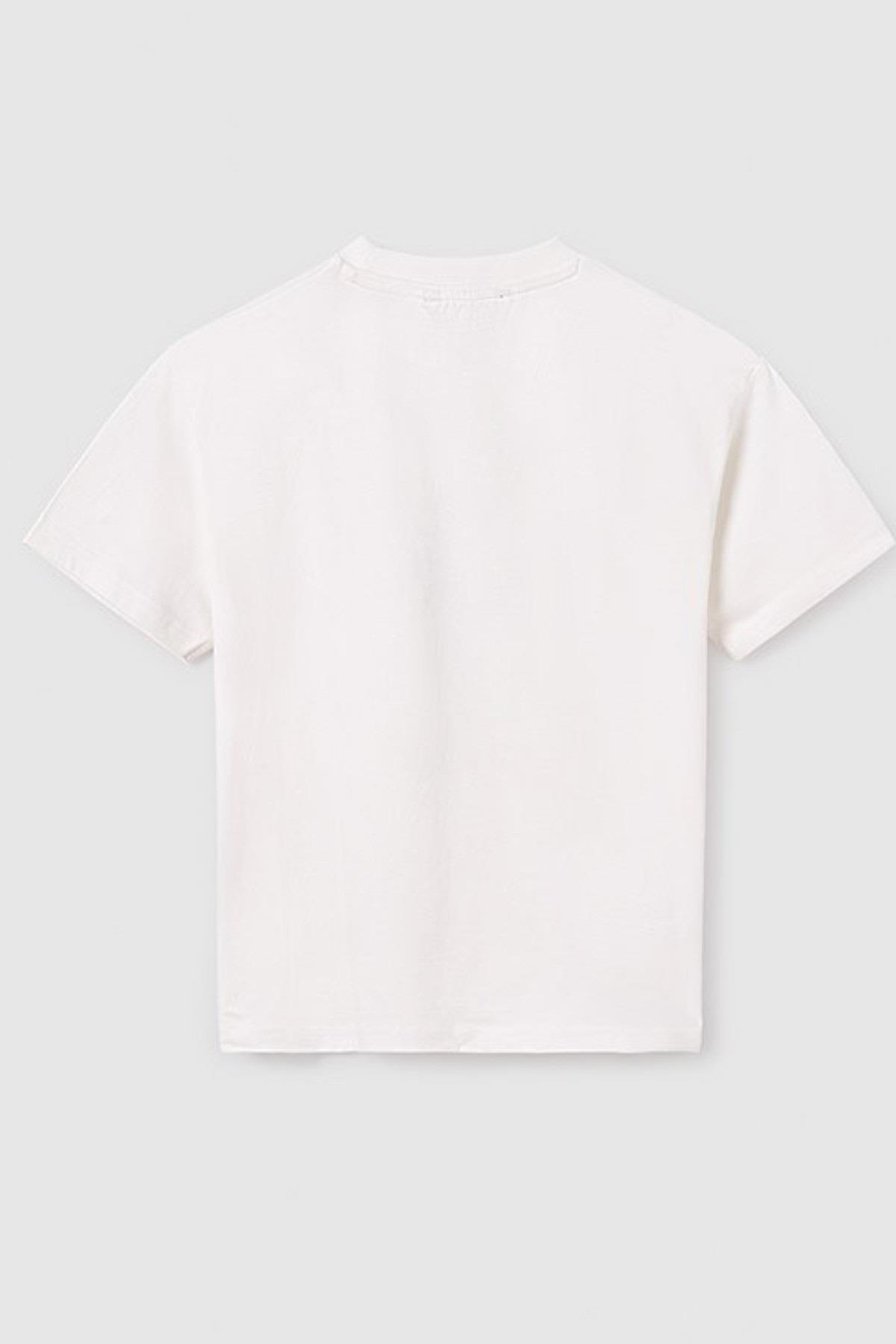 Mayoral Erkek Çocuk 10-16 Yaş Kabartma Desenli T-shirt 6009 Krem