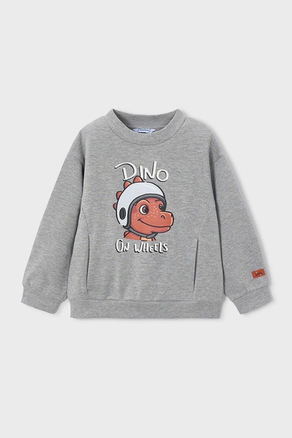 Mayoral Erkek Çocuk 3-9 Yaş Dino Baskılı Cepli Sweatshirt Gri