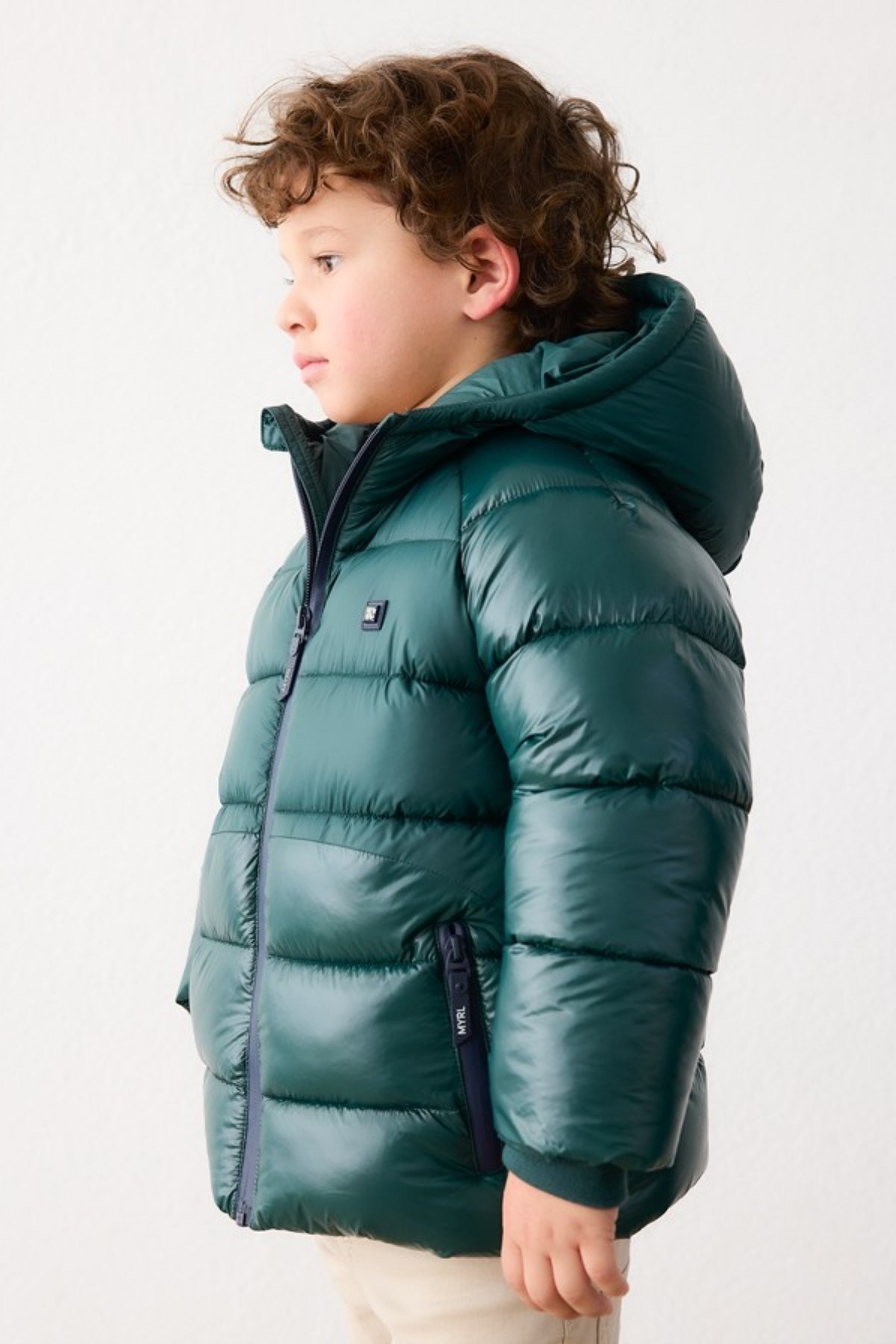 Mayoral Erkek Çocuk 3-9 Yaş Dolgulu Parlak Mont Yeşil