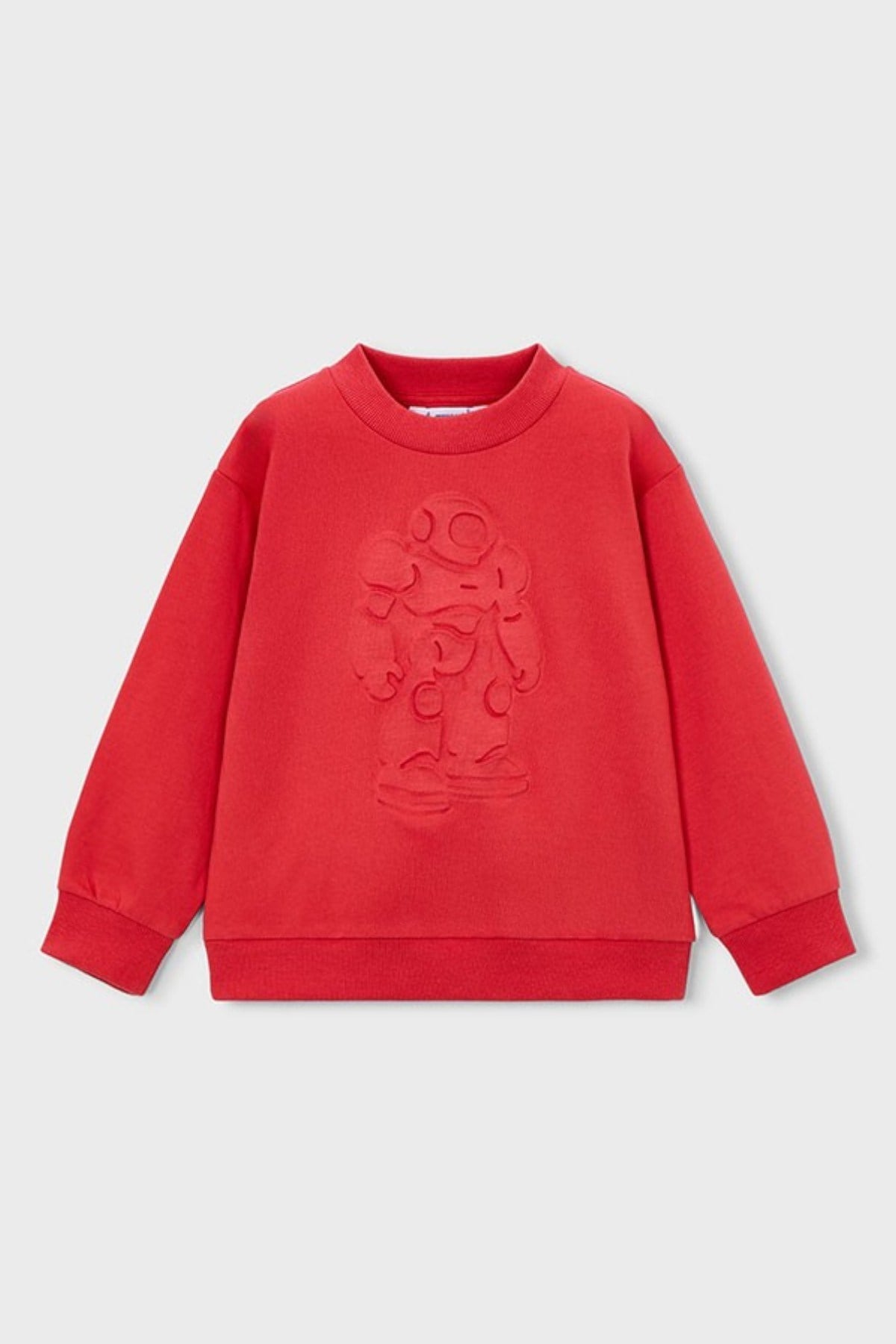 Mayoral Erkek Çocuk 3-9 Yaş Kabartma Robot Desenli Sweatshirt Kırmızı
