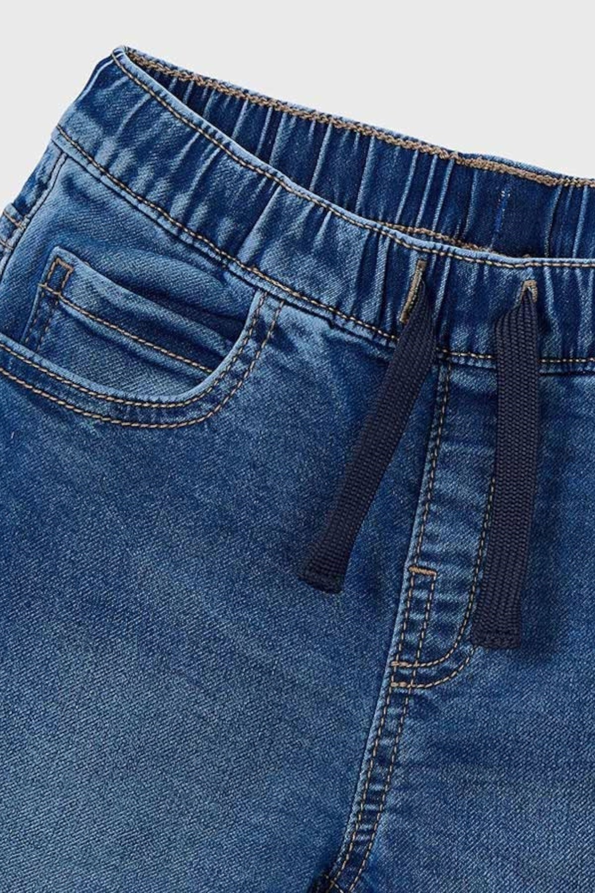 Mayoral Erkek Çocuk 3-9 Yaş Lastikli Bel Jogger Denim Pantolon Lacivert