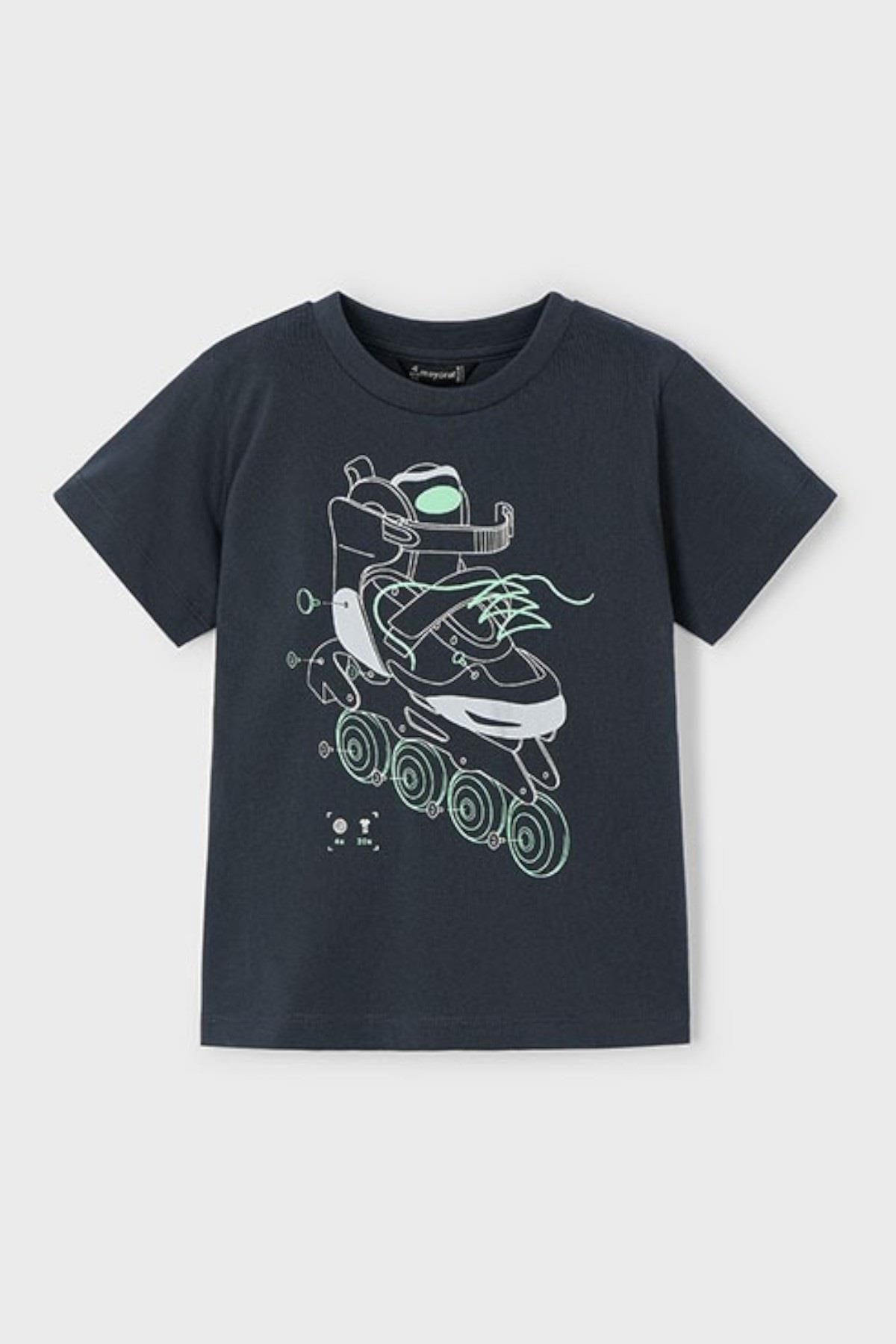 Mayoral Erkek Çocuk 3-9 Yaş Neon Baskılı Kısa Kol T-shirt 3037 Antrasit