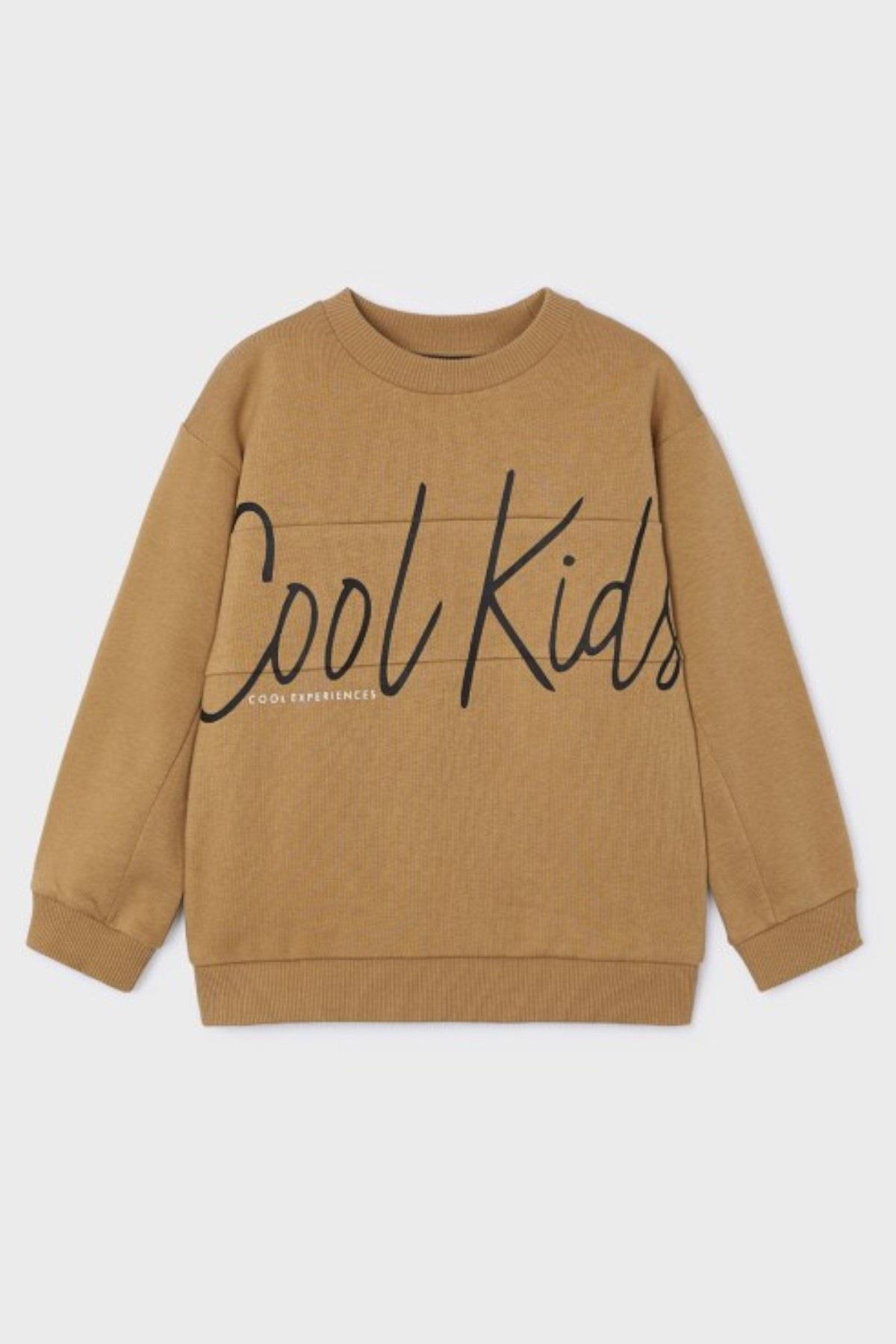 Mayoral Erkek Çocuk 3-9 Yaş Pamuklu Sweatshirt 4449 Kahverengi