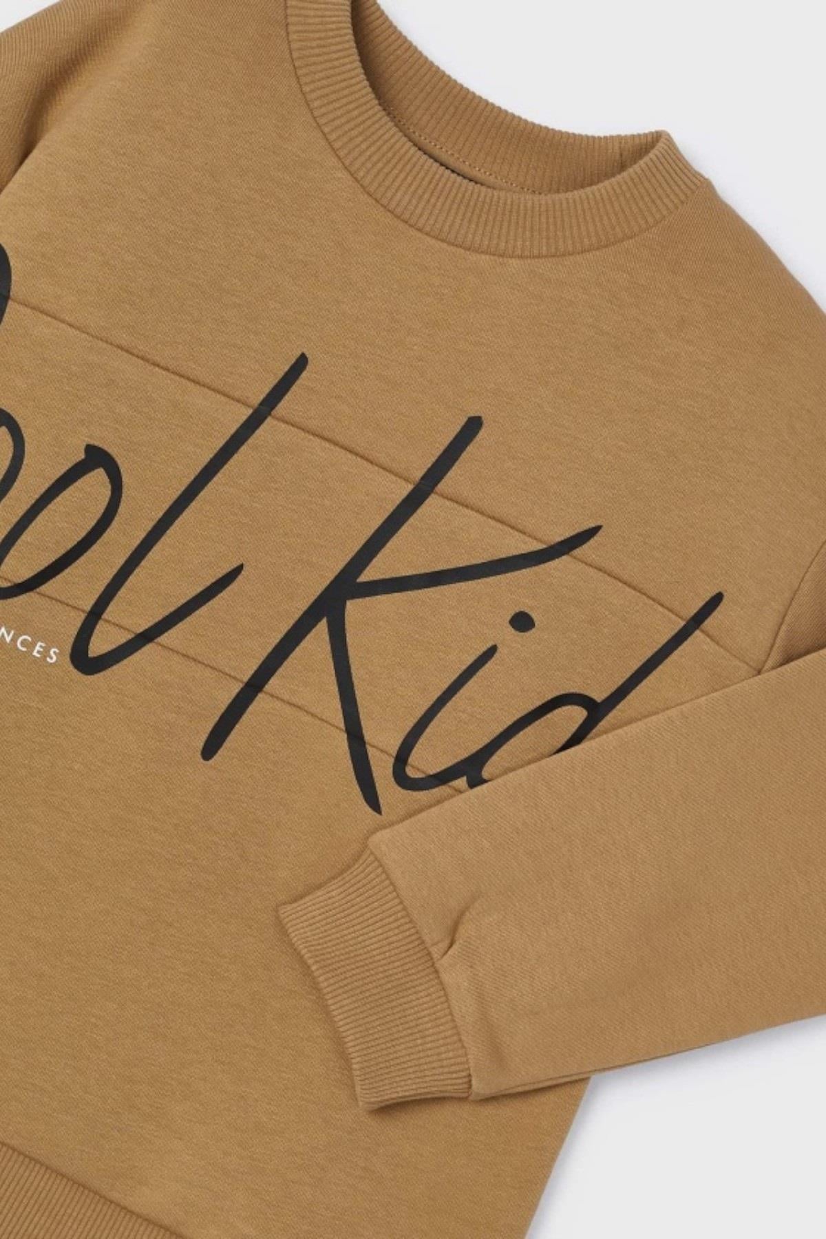 Mayoral Erkek Çocuk 3-9 Yaş Pamuklu Sweatshirt 4449 Kahverengi