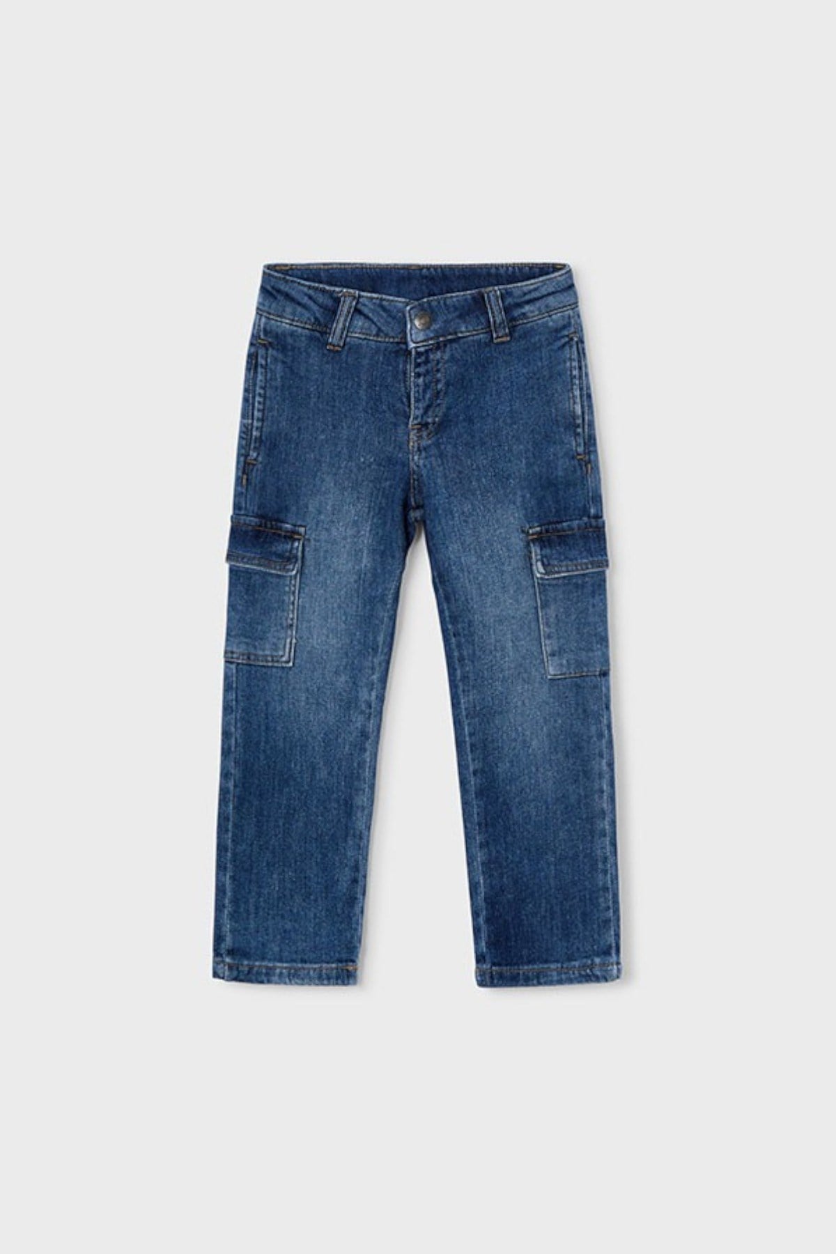 Mayoral Erkek Çocuk 3-9 Yaş Yumuşak Kargo Cep Denim Pantolon Lacivert
