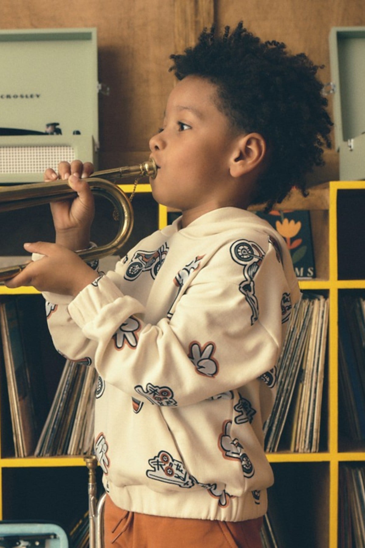 Mayoral Erkek Çocuk 4-9 Yaş Baskılı Kapüşonlu Sweatshirt Krem