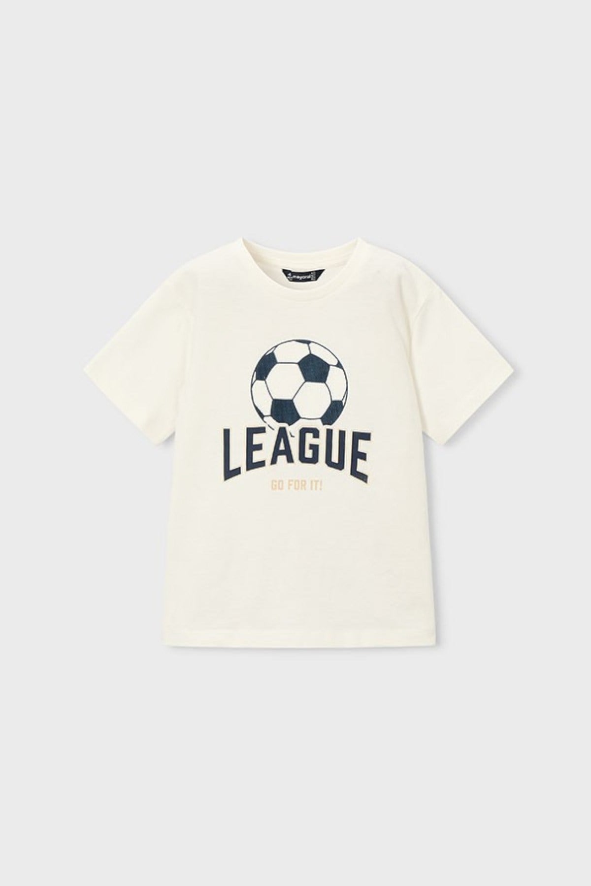 Mayoral Erkek Çocuk 4-9 Yaş Futbol Desenli Kısa Kol T-Shirt Beyaz