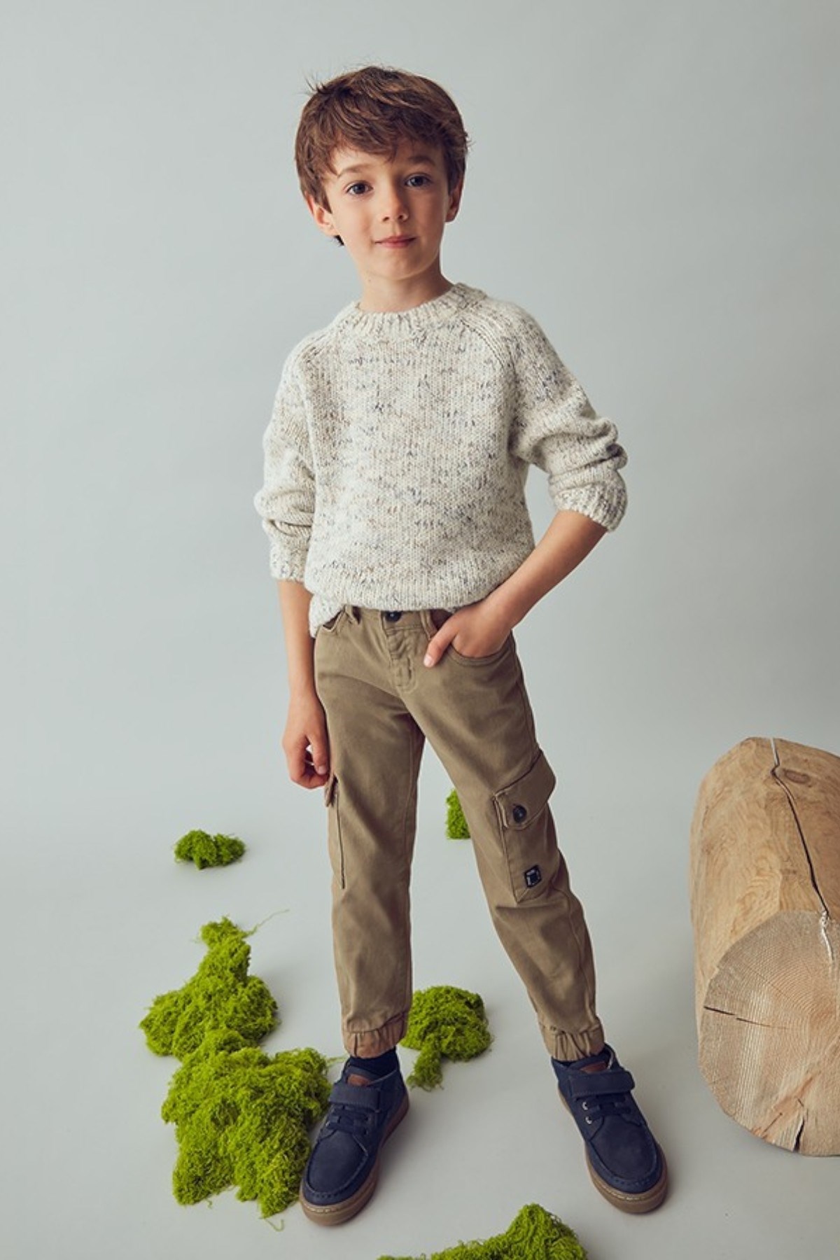Mayoral Erkek Çocuk 4-9 Yaş Kargo Cep Lastikli Paça Pantolon Camel