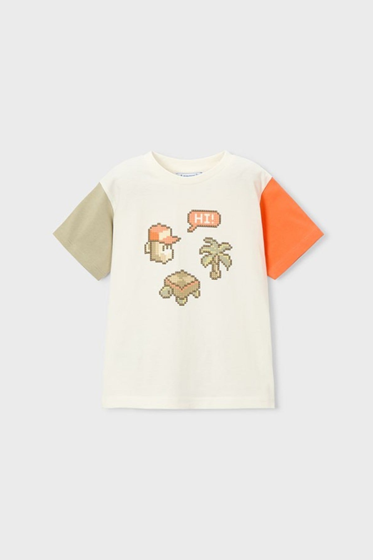 Mayoral Erkek Çocuk 4-9 Yaş Minecraft Desenli Kısa Kol T-Shirt Ekru