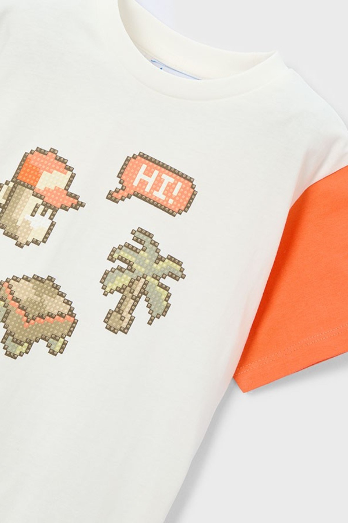 Mayoral Erkek Çocuk 4-9 Yaş Minecraft Desenli Kısa Kol T-Shirt Ekru
