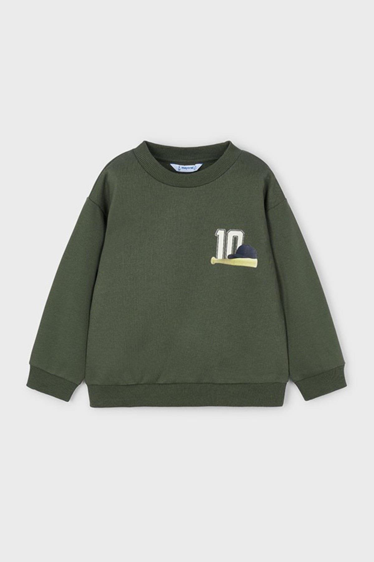 Mayoral Erkek Çocuk 4-9 Yaş Sırt Desenli Sweatshirt Haki