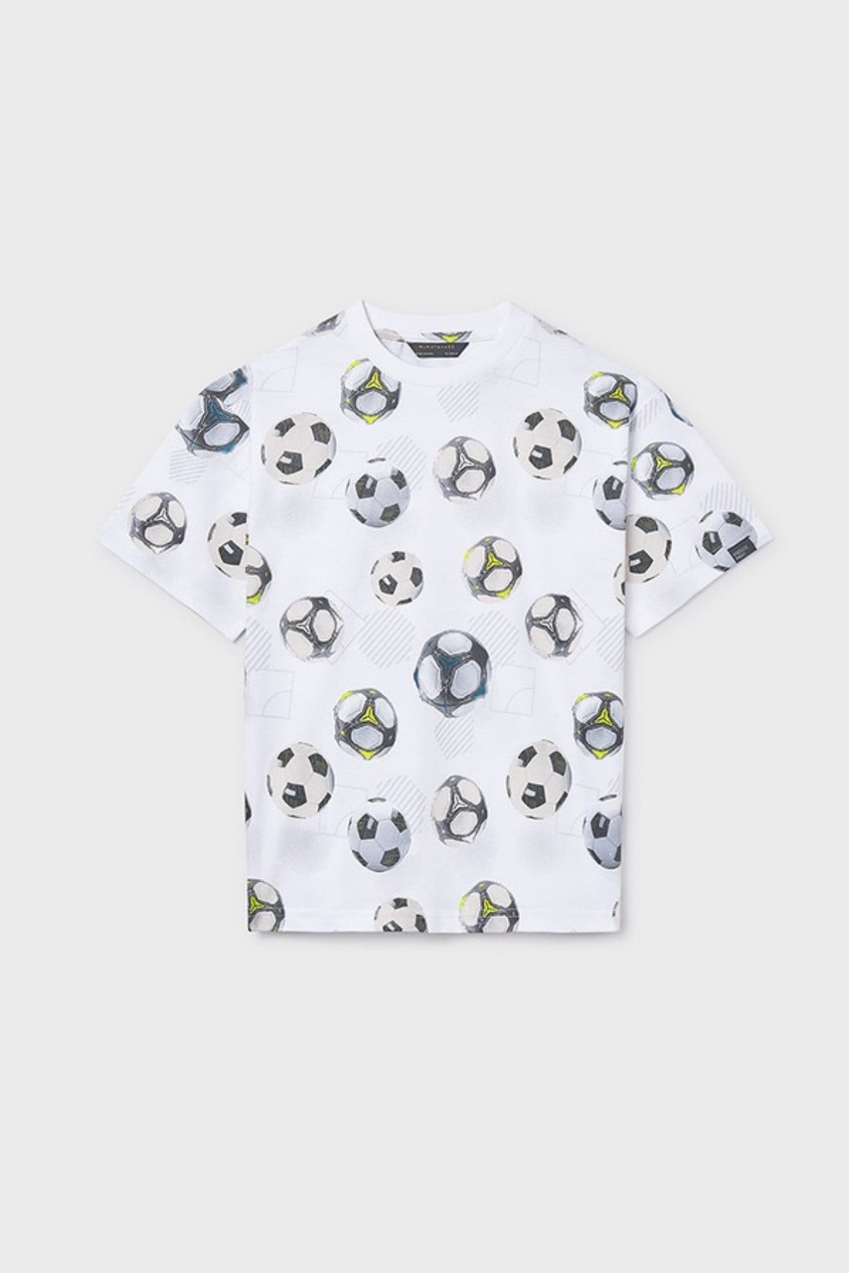 Mayoral Erkek Çocuk 8-16 Yaş Desenli Kısa Kol T-Shirt Ekru