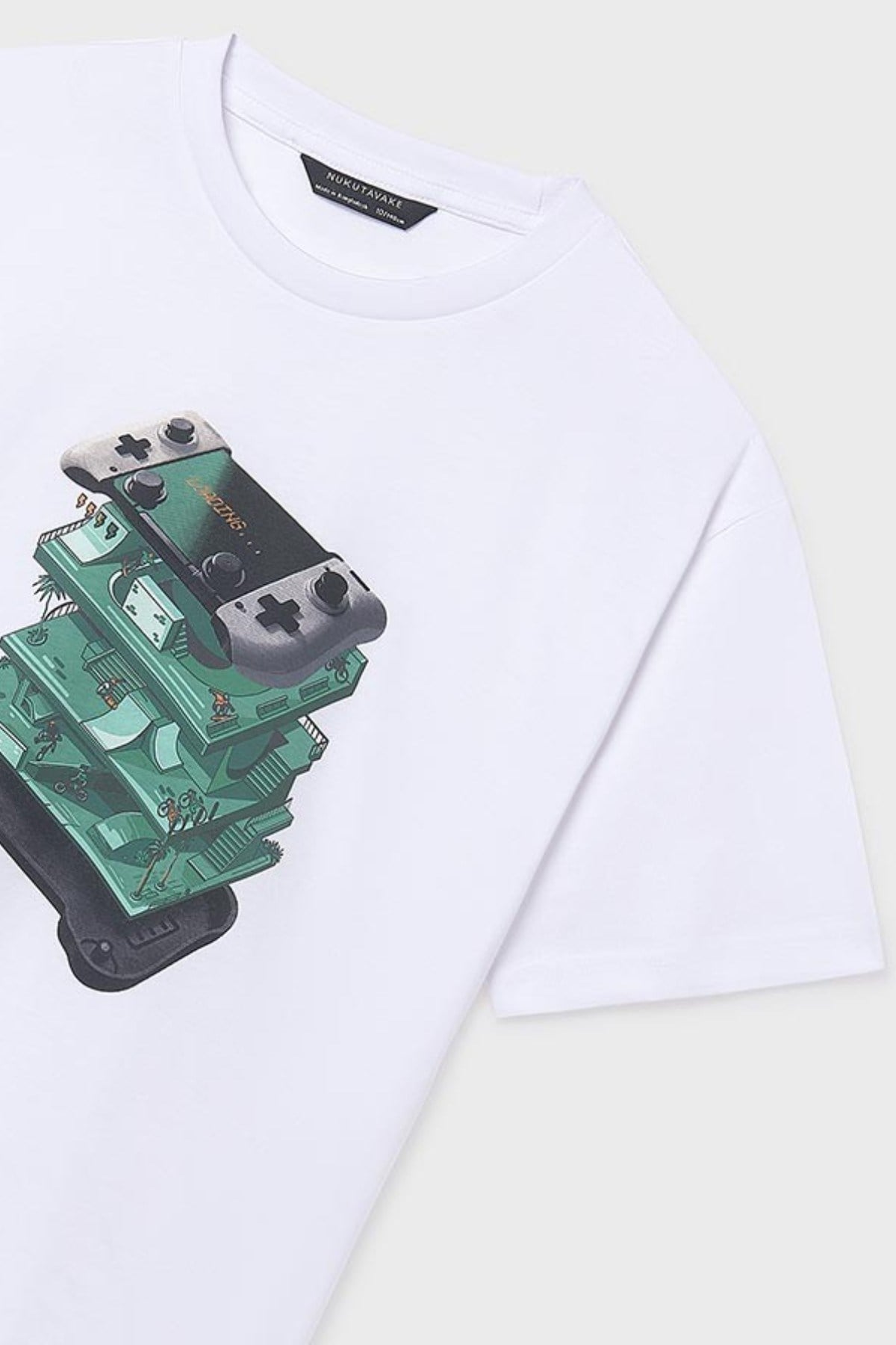 Mayoral Erkek Çocuk 8-16 Yaş Desenli Kısa Kol T-Shirt Beyaz