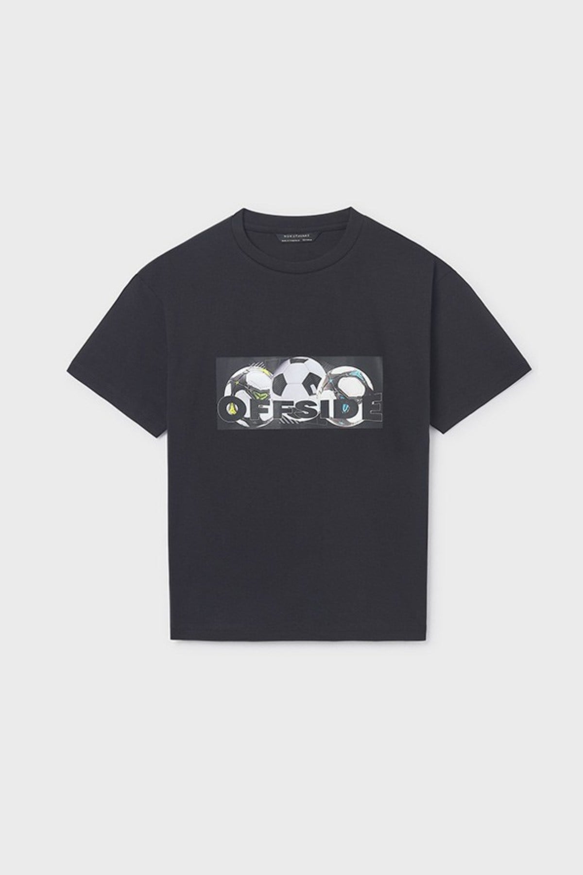 Mayoral Erkek Çocuk 8-18 Yaş Desenli Kısa Kol T-Shirt Siyah