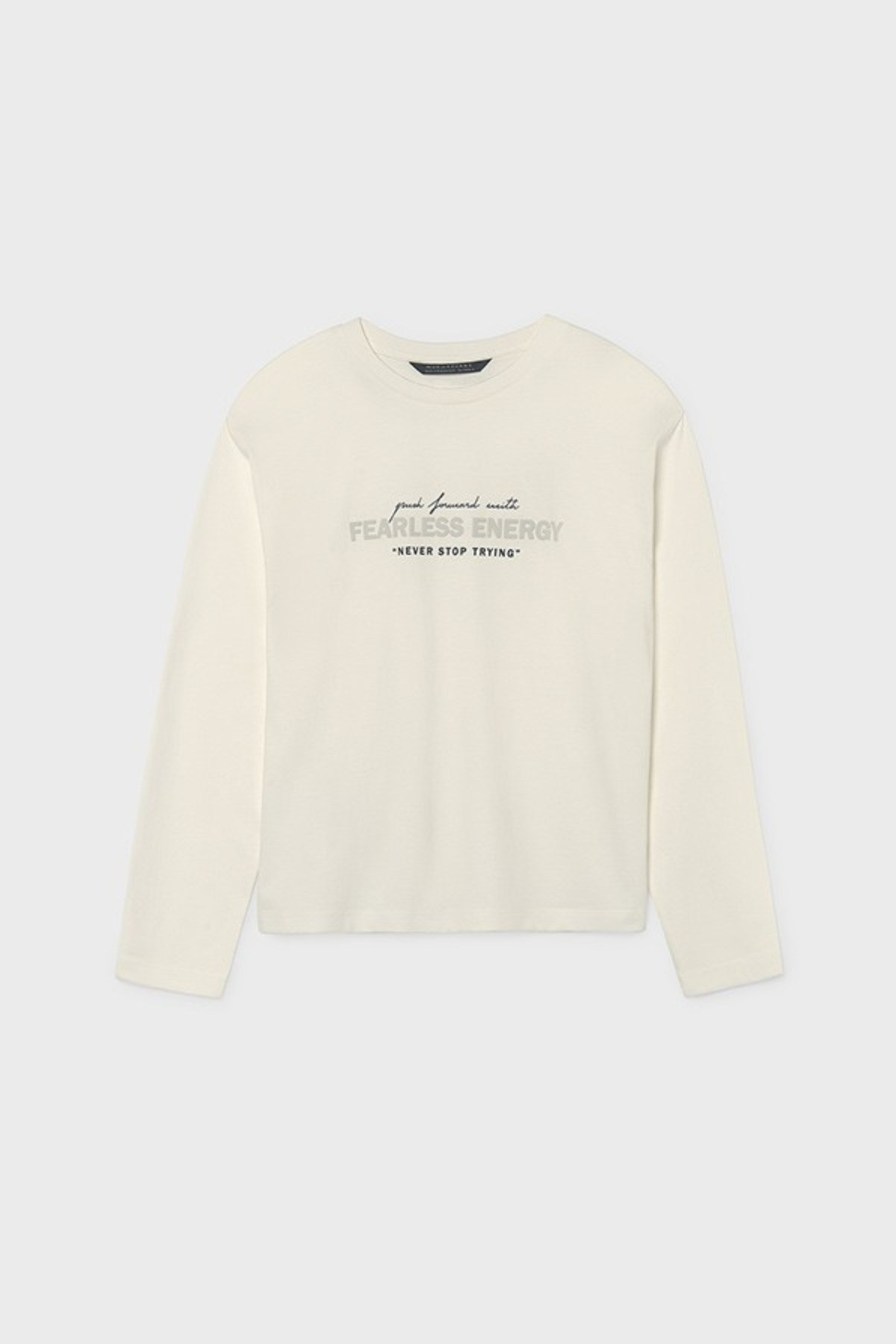 Mayoral Erkek Çocuk 8-18 Yaş Kabartma Desenli Uzunkol T-shirt Krem