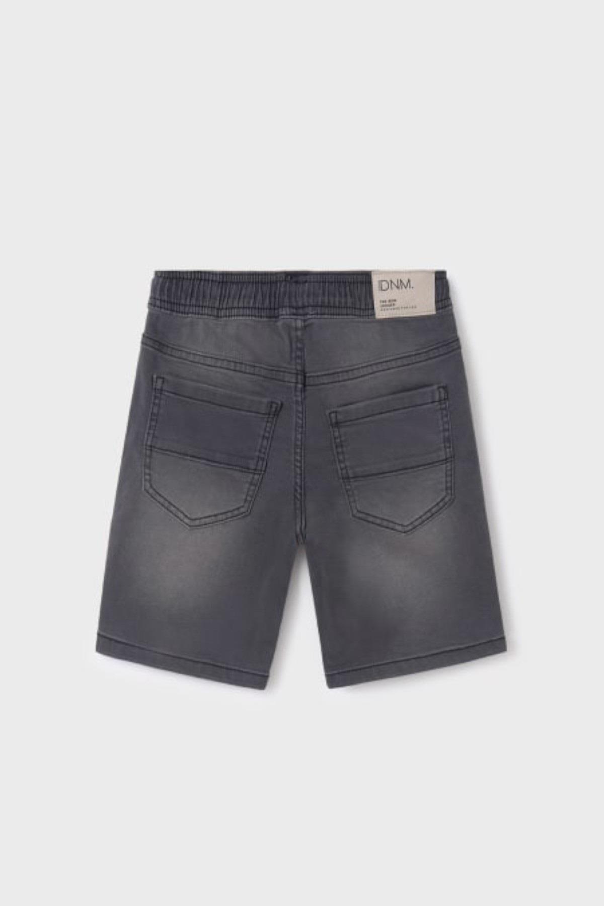 Mayoral Erkek Çocuk 8-18 Yaş Lastikli Bel Denim Şort 6282 Gri