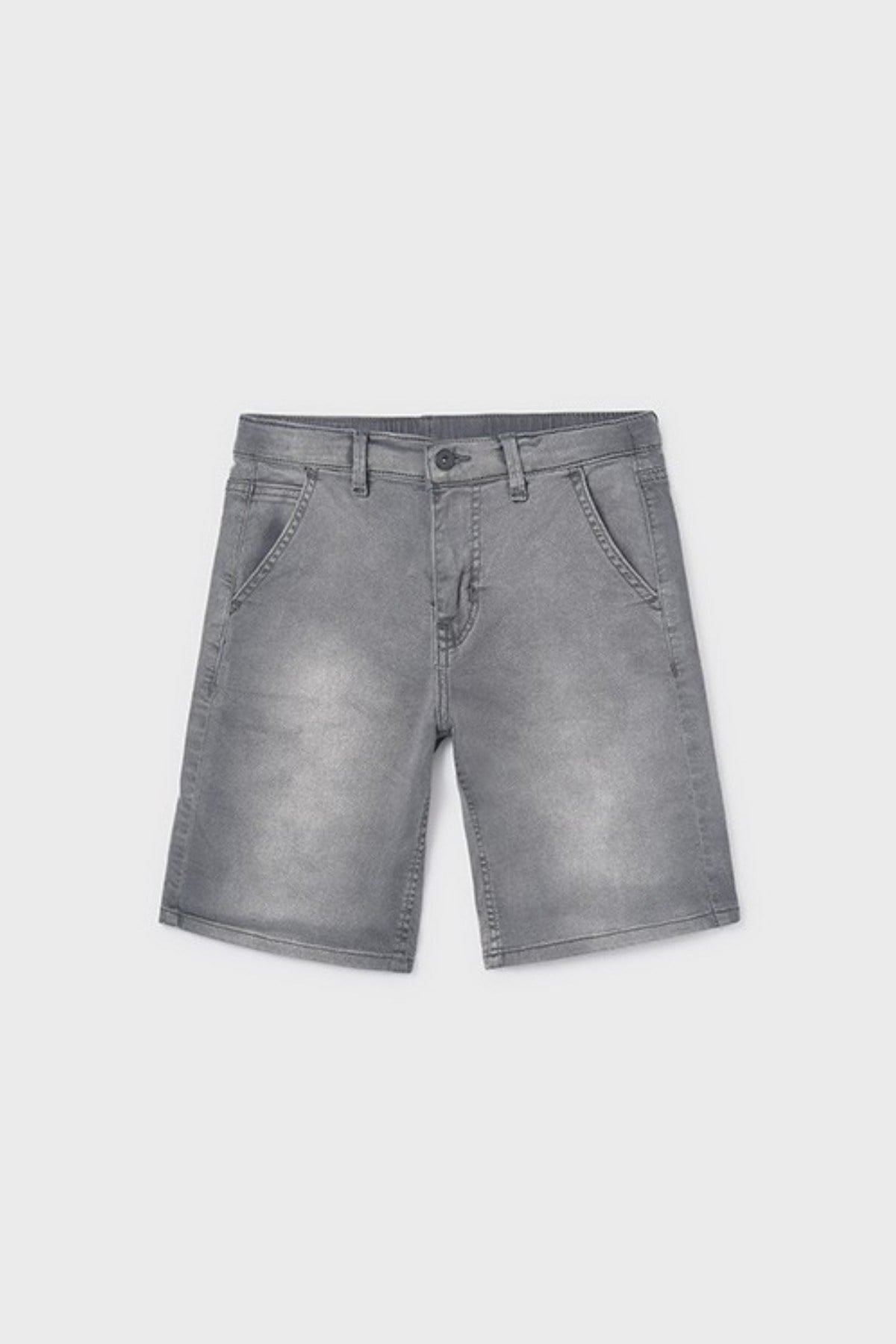 Mayoral Erkek Çocuk  8-18 Yaş Yumuşak Bermuda Denim Şort Gri