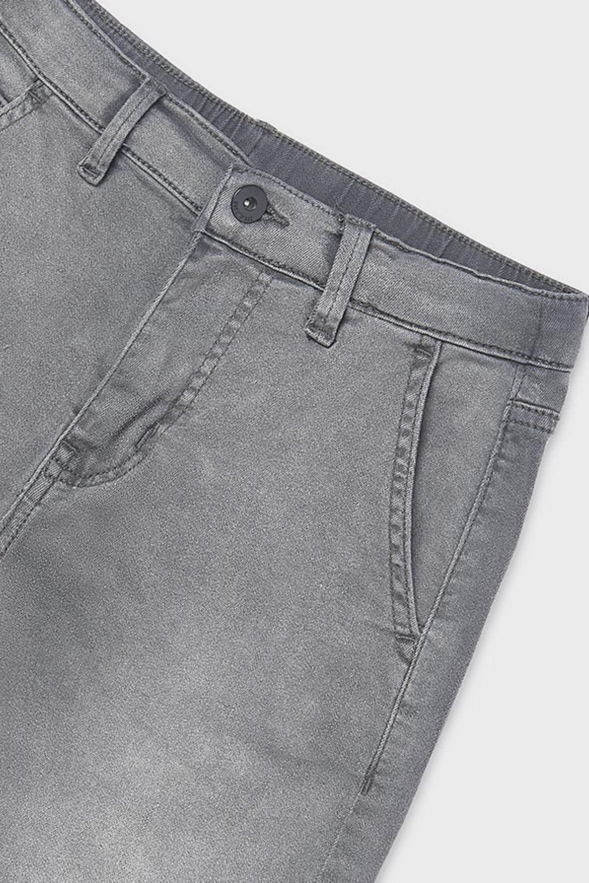Mayoral Erkek Çocuk  8-18 Yaş Yumuşak Bermuda Denim Şort Gri
