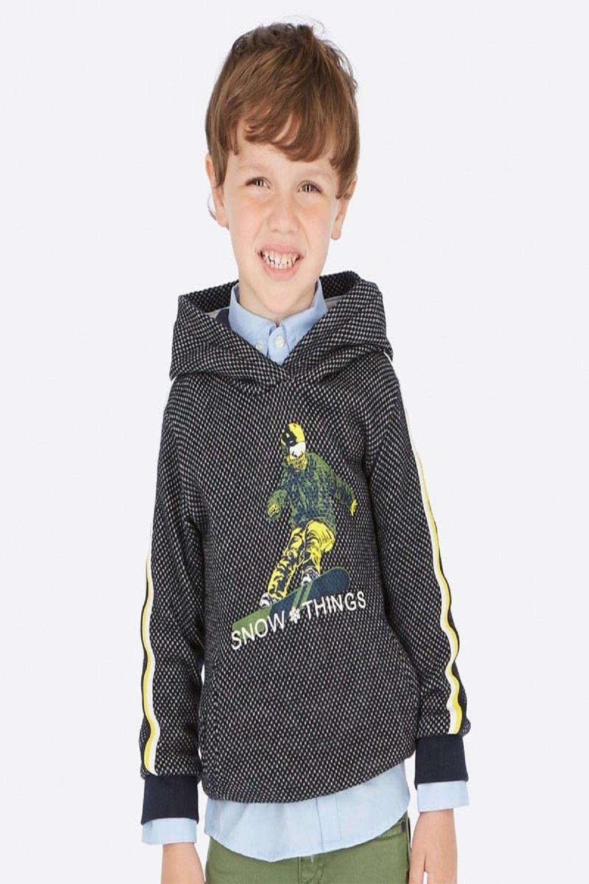 Mayoral Erkek Çocuk Kapüşonlu Sweatshirt 4428 Lacivert