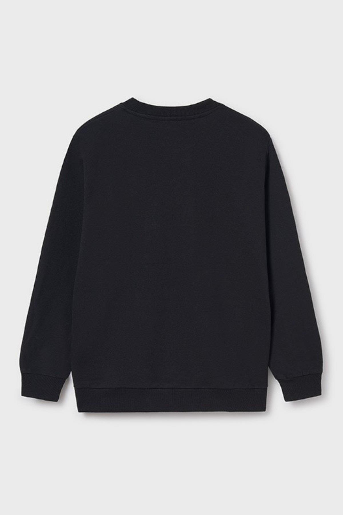 Mayoral Erkeke Çocuk 8-18 Yaş Kabartma Baskı Sweatshirt 6483 Siyah