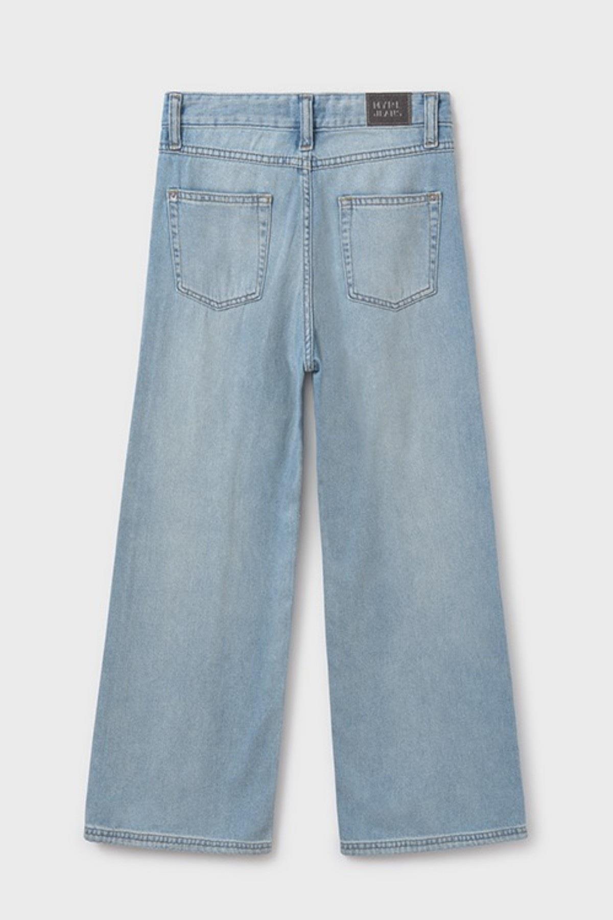 Mayoral Kız Çocuk 10-16 Yaş Bol Paça Yumuşak Denim 6538 Kot Mavi