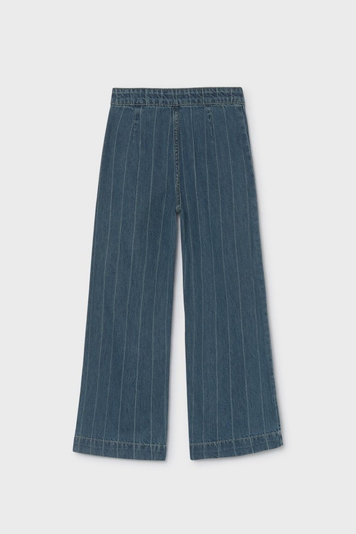 Mayoral Kız Çocuk 10-16 Yaş Çizgili Düğme Detaylı Denim Pantolon Kot Mavi
