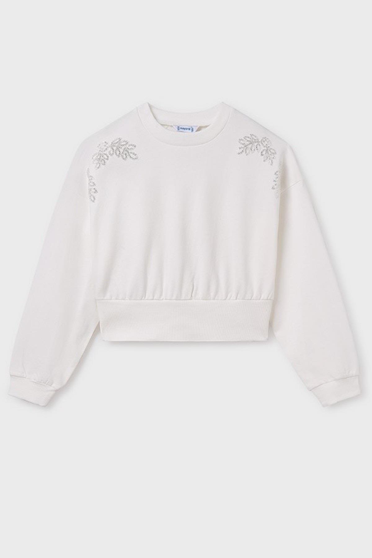 Mayoral Kız Çocuk 10-16 Yaş Mevsimlik Sweatshirt 6401 Krem