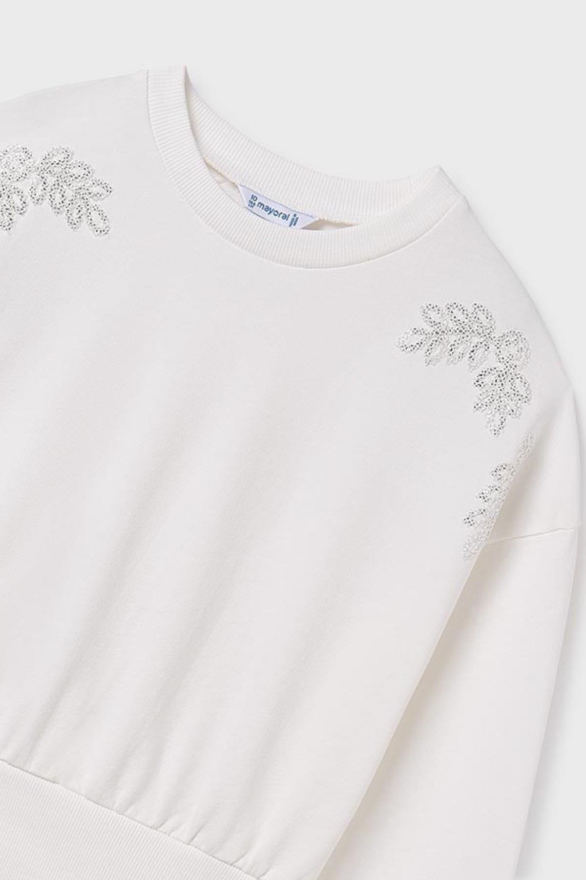 Mayoral Kız Çocuk 10-16 Yaş Mevsimlik Sweatshirt 6401 Krem