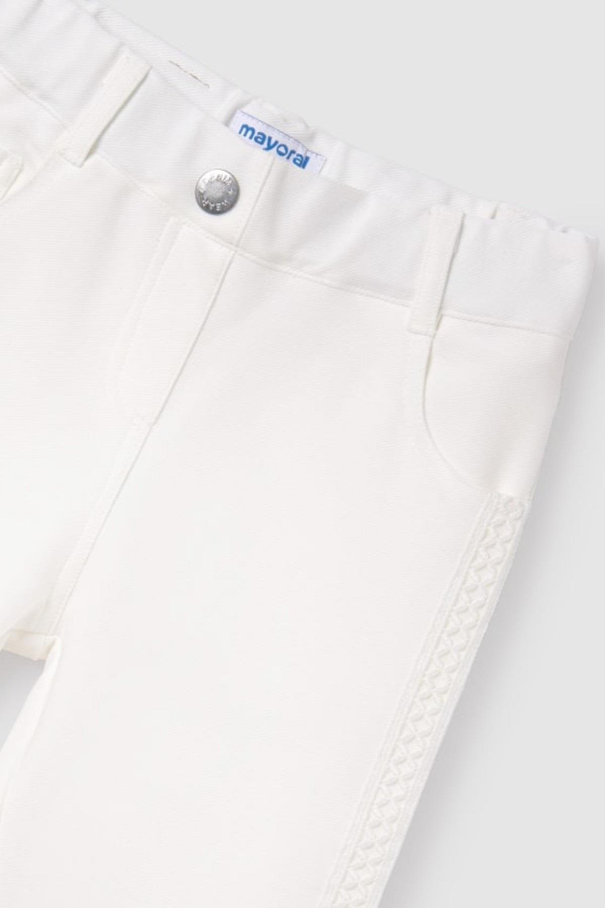Mayoral Kız Çocuk 10-18 Yaş Skinny Fit Pantolon 6511 Ekru