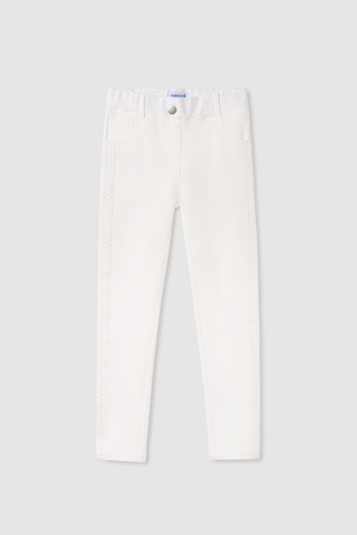 Mayoral Kız Çocuk 10-18 Yaş Skinny Fit Pantolon 6511 Ekru