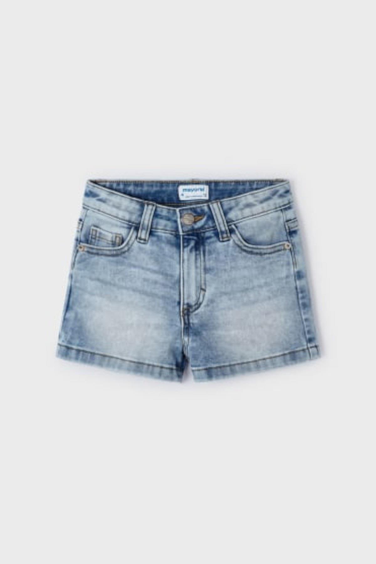 Mayoral Kız Çocuk 2-9 Yaş Basic Denim Şort 0236 Kot Mavi
