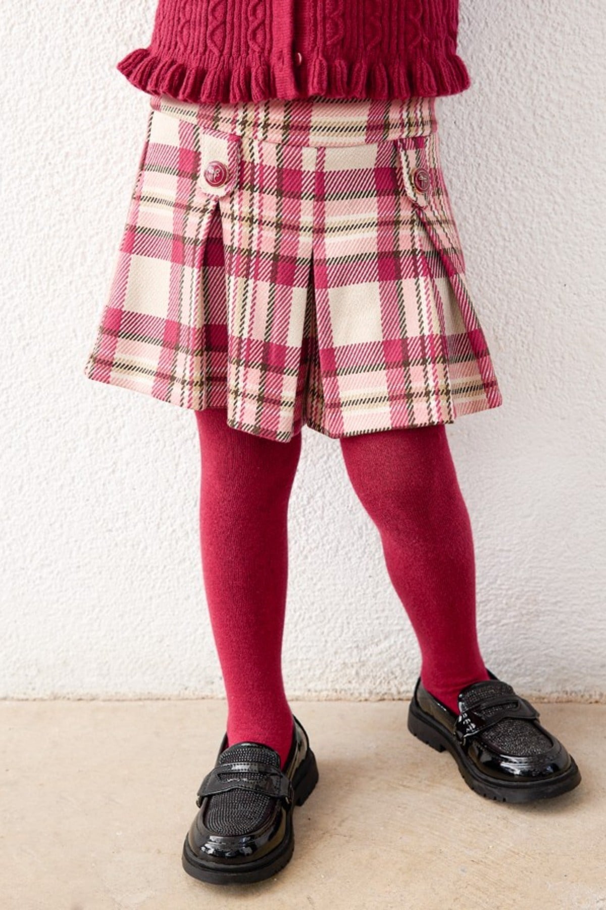 Mayoral Kız Çocuk 3-9 Yaş Ekose Desenli Şort Pembe