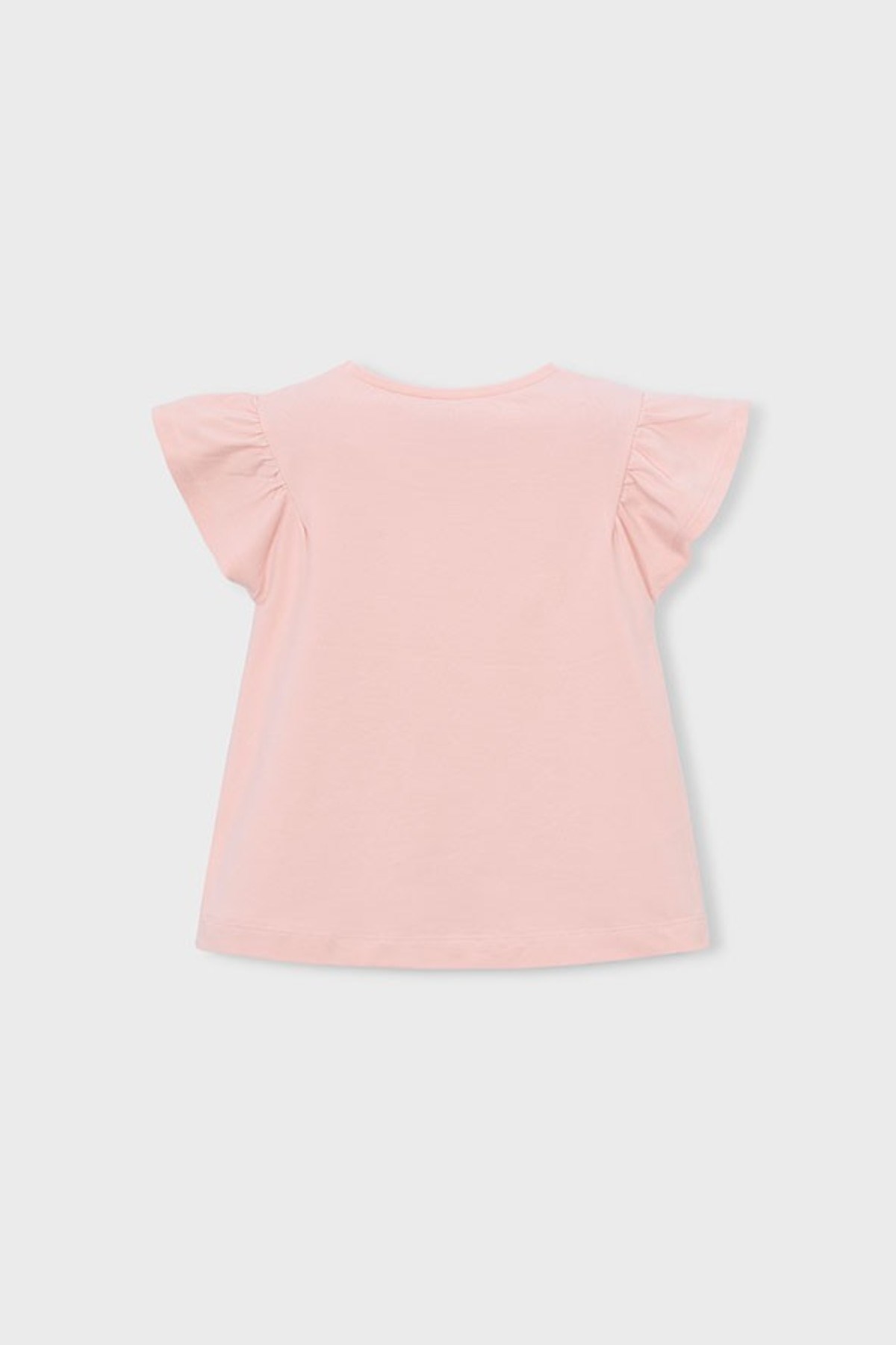 Mayoral Kız Çocuk 3-9 Yaş Kabartma Desenli Kısa Kol T-Shirt Pudra