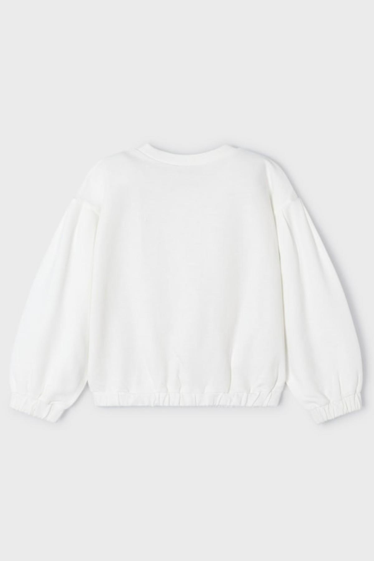 Mayoral Kız Çocuk 3-9 Yaş Nakışlı Sweatshirt 3468 Ekru