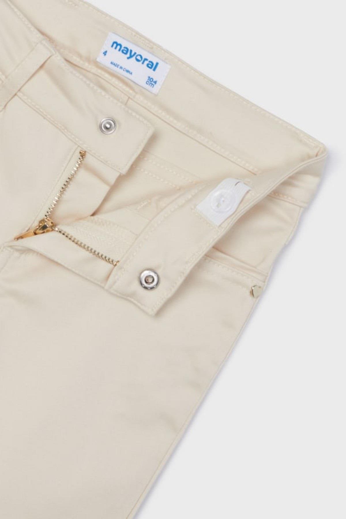 Mayoral Kız Çocuk 3-9 Yaş Pamuk Saten Skinny Fit Pantolon 3533 Bej