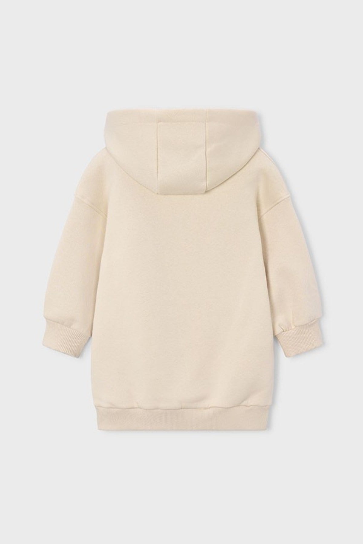 Mayoral Kız Çocuk 3-9 Yaş Polar Kapüşonlu Uzun Sweatshirt Krem