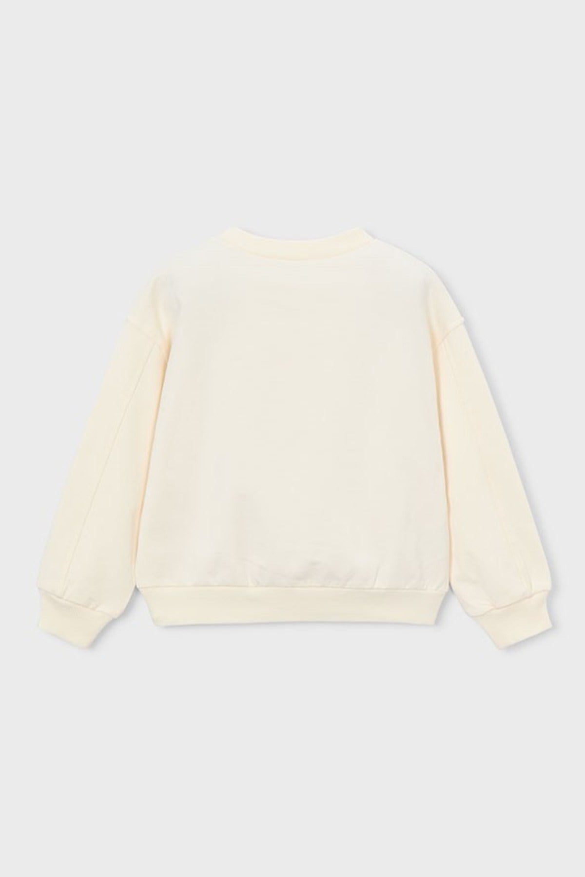 Mayoral Kız Çocuk 4-9 Yaş Çiçek Desenli Mevsimlik Sweatshirt Krem