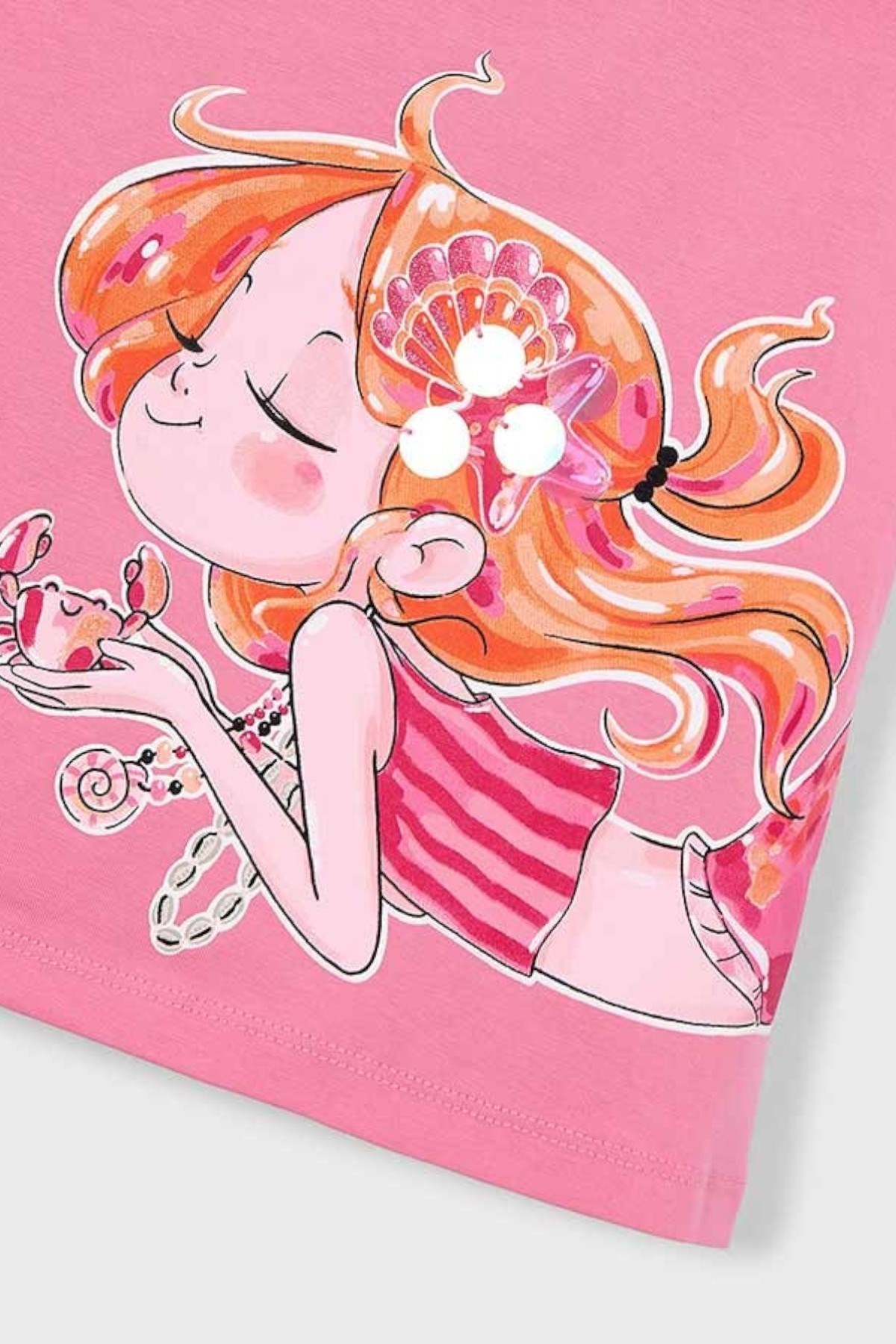 Mayoral Kız Çocuk 4-9 Yaş Omuz Fırfırlı Kız Desenli Elbise Pembe