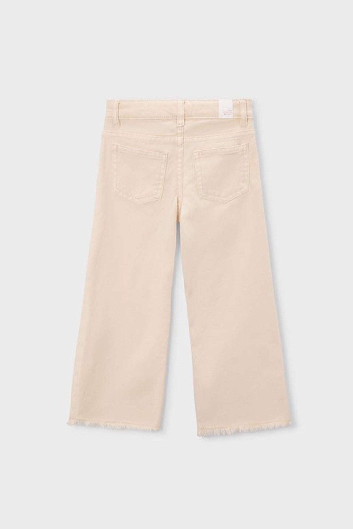 Mayoral Kız Çocuk 4-9 Yaş Paçası Püsküllü Eskitme Denim Jean Krem
