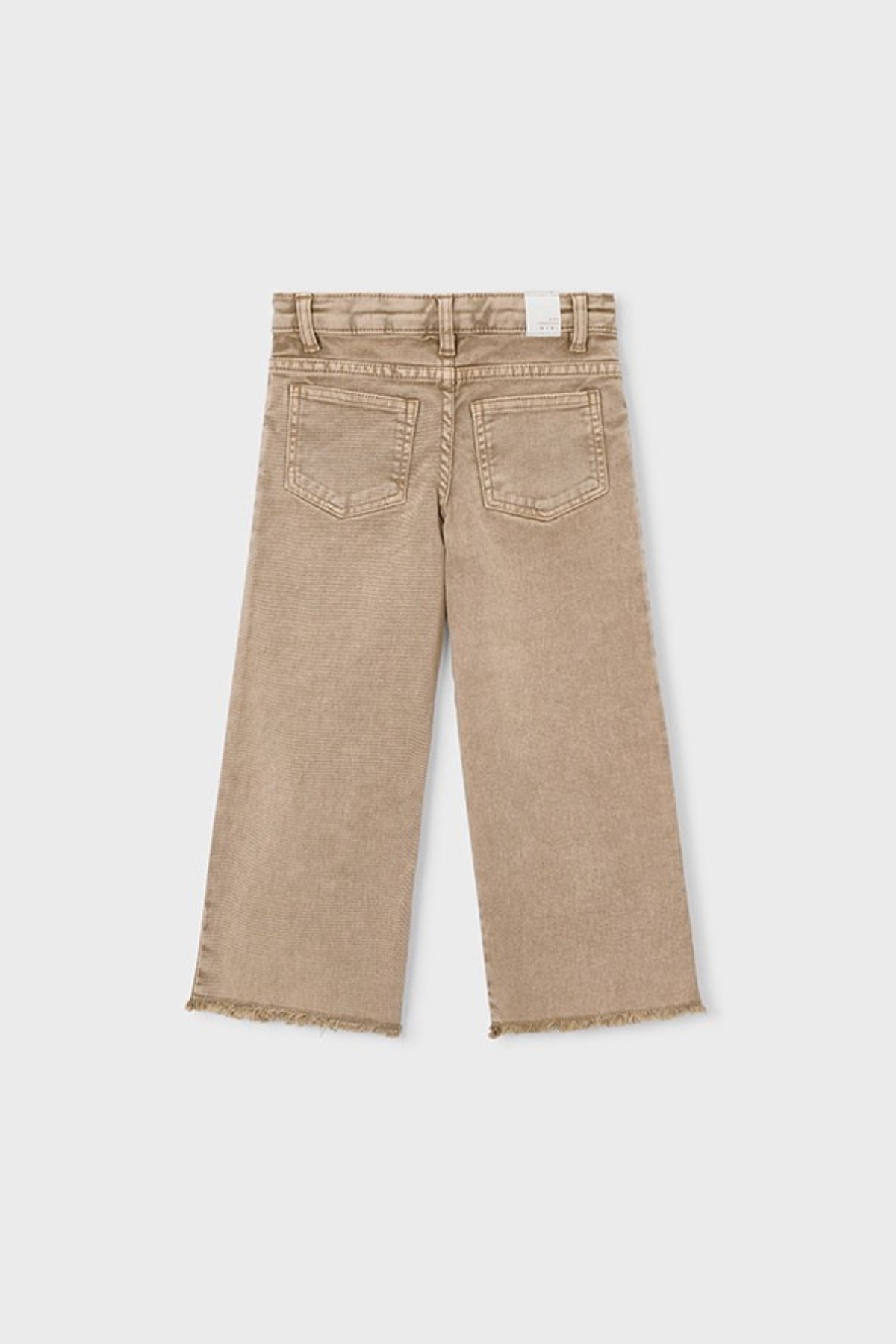 Mayoral Kız Çocuk 4-9 Yaş Paçası Püsküllü Eskitme Denim Jean Bej