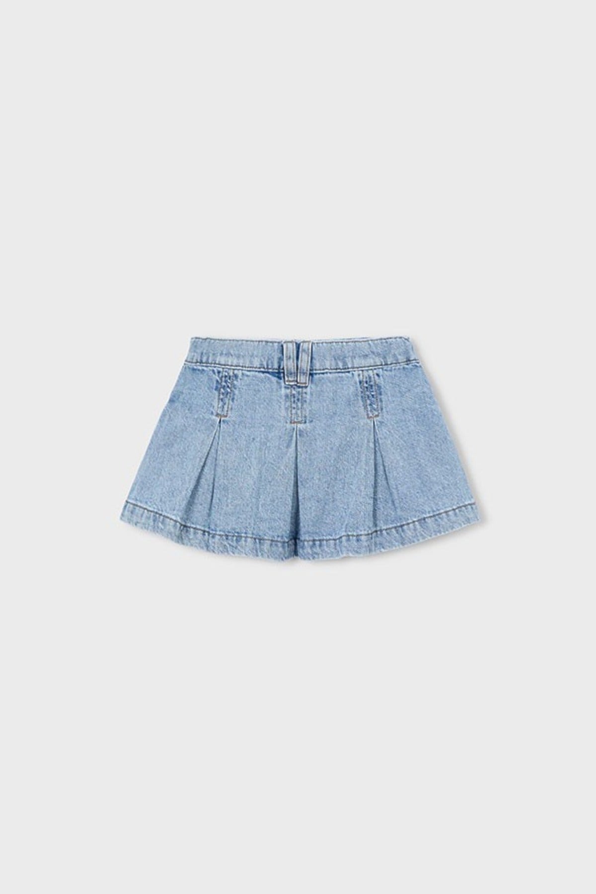Mayoral Kız Çocuk 4-9 Yaş Pileli Denim Mini Etek Kot Mavi