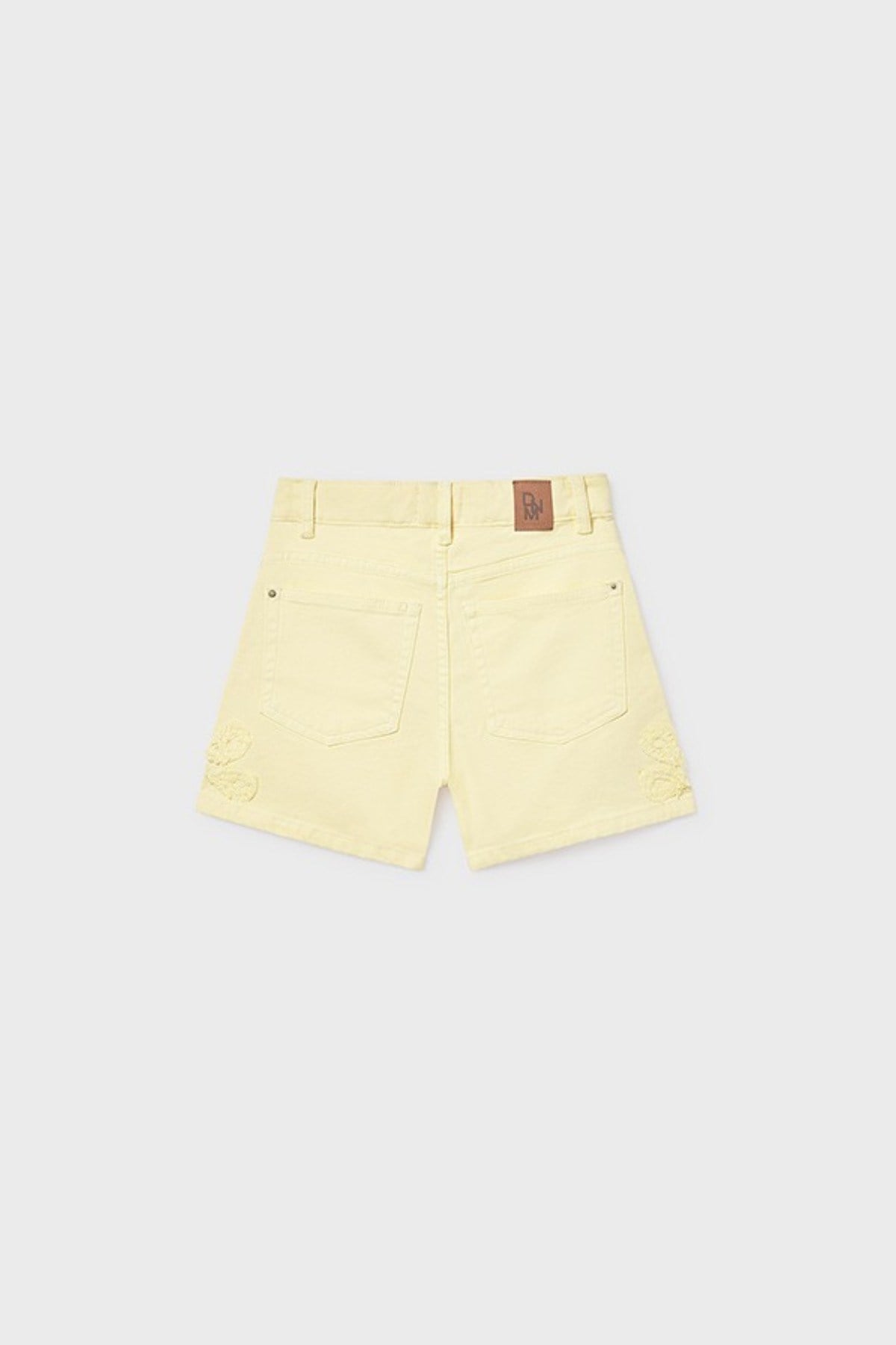 Mayoral Kız Çocuk 8-16 Yaş Çiçek Nakışlı Denim Şort Sarı